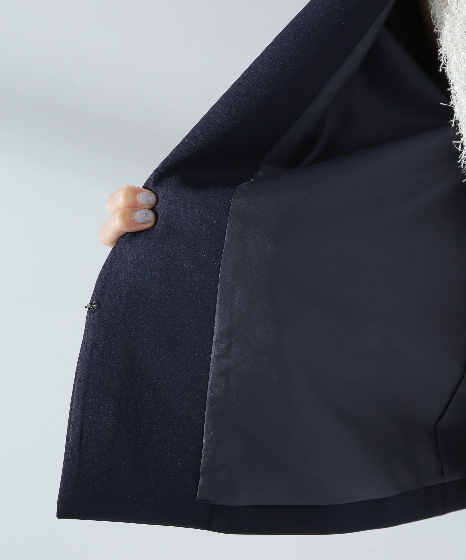 nano･universe「デイリーファンクション ノーカラージャケット(セットアップ可)」|テーラードジャケット|