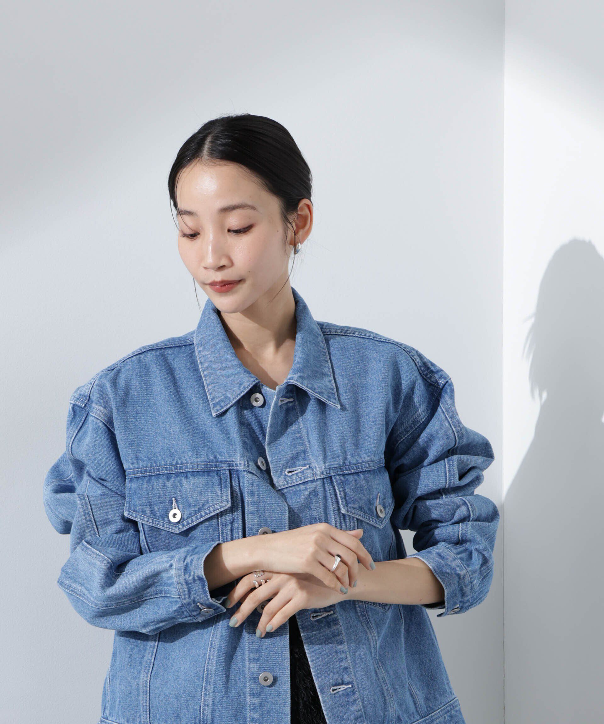 nano･universe「デニムブルゾン（セットアップ可）」|テーラードジャケット|