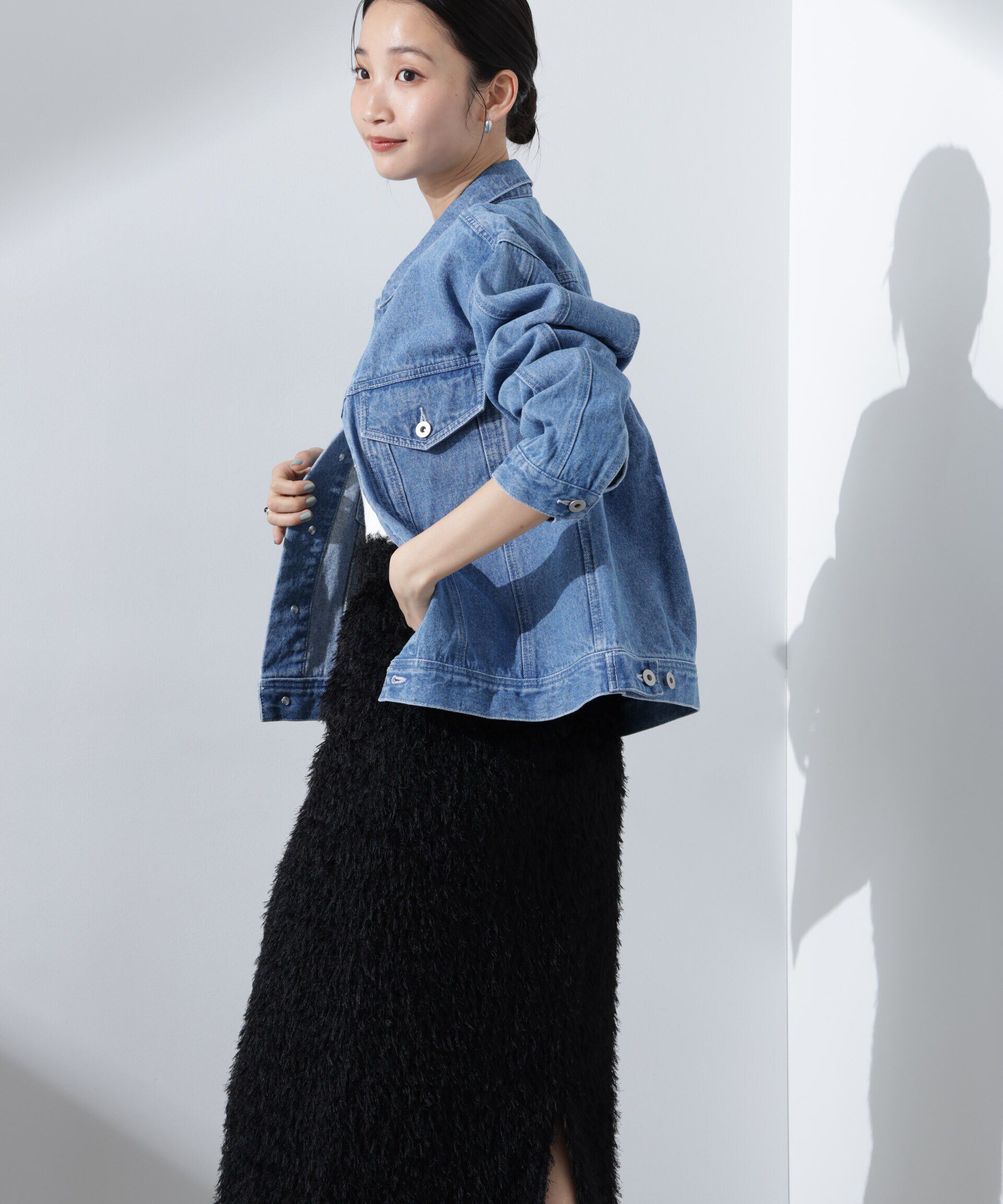 nano･universe「デニムブルゾン（セットアップ可）」|テーラードジャケット|