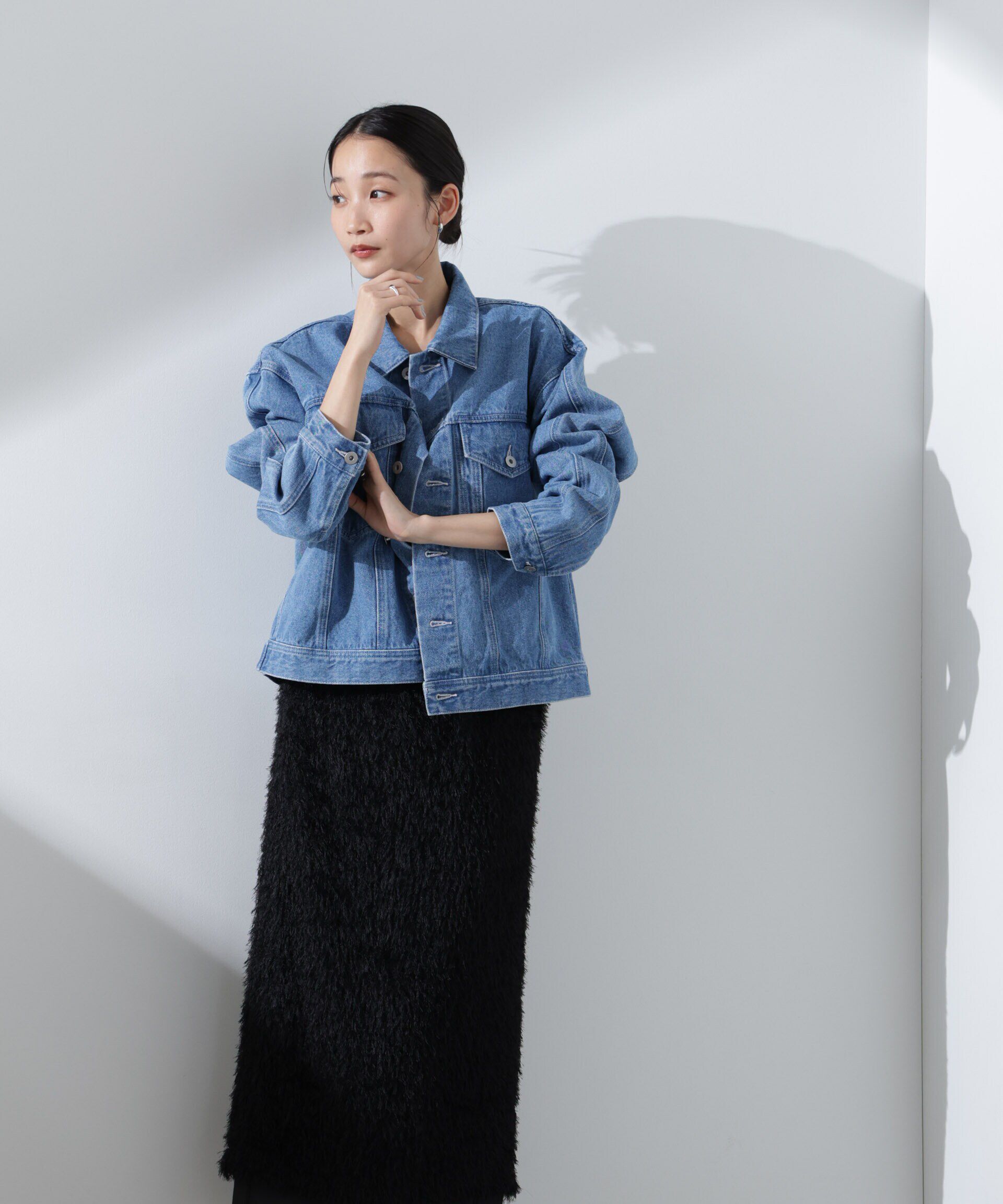 nano･universe「デニムブルゾン（セットアップ可）」|テーラードジャケット|