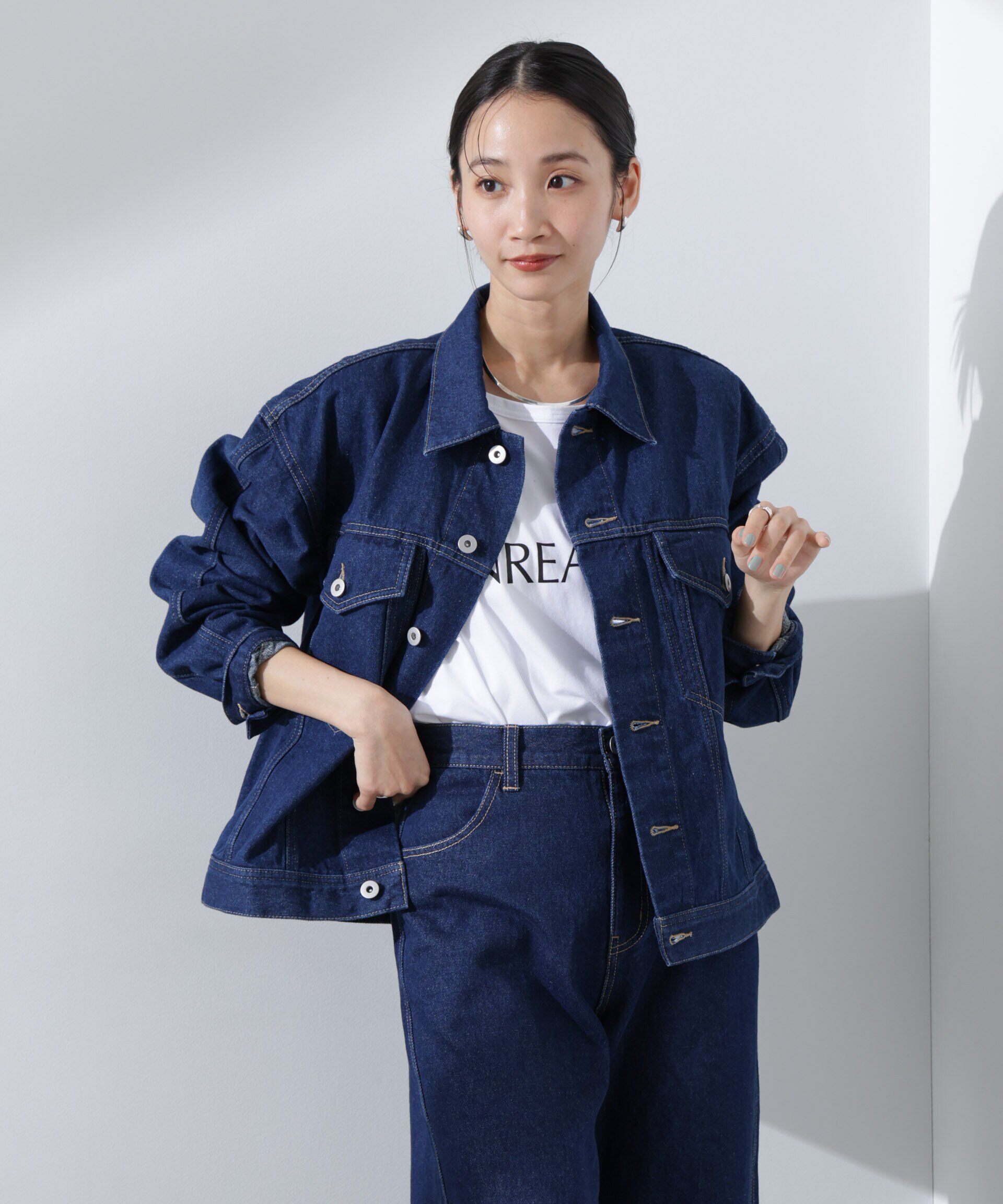 nano･universe「デニムブルゾン（セットアップ可）」|テーラードジャケット|