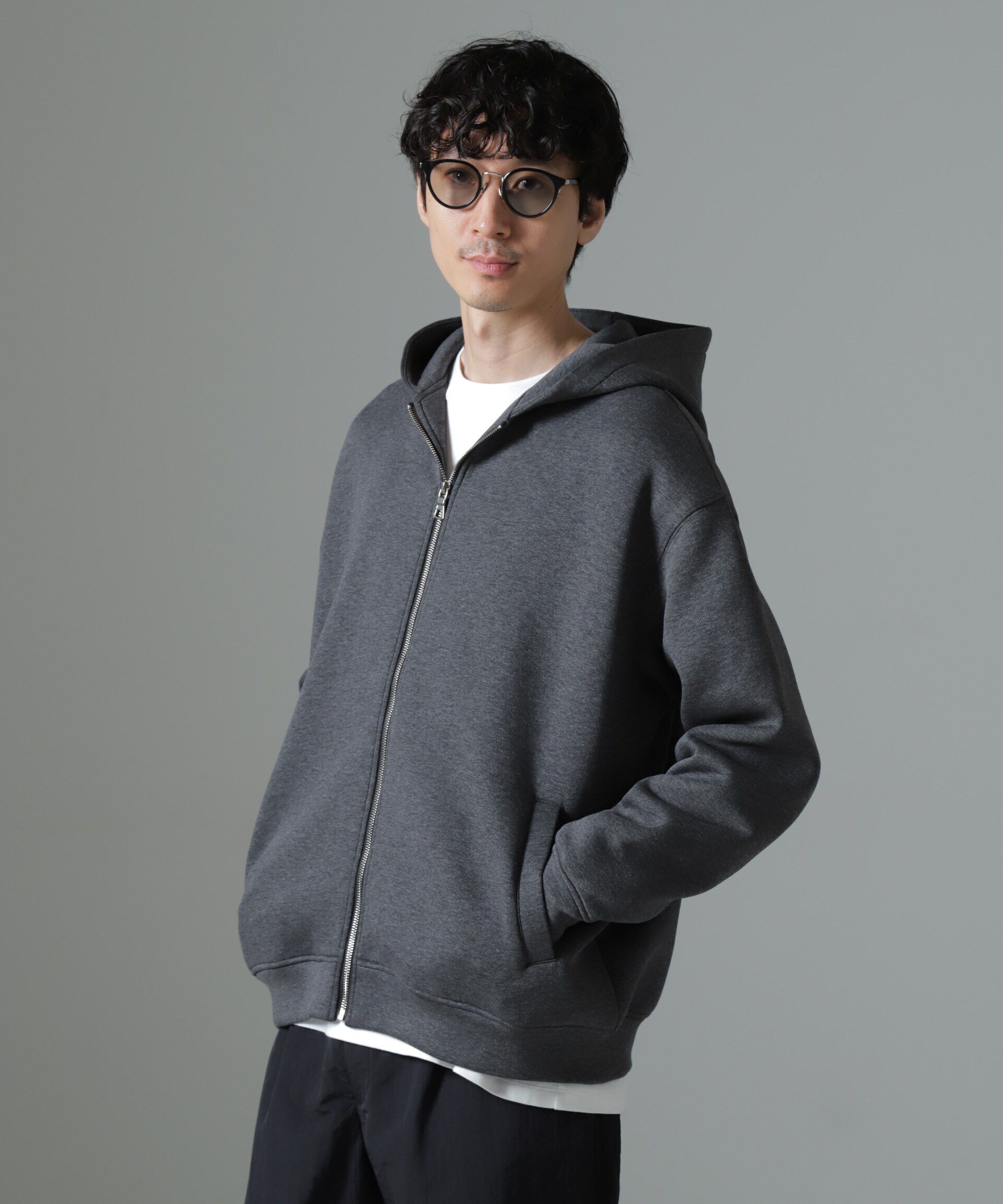 nano･universe「ボンディングボルドフィットフーディーブルゾン」|Tシャツ・カットソー|