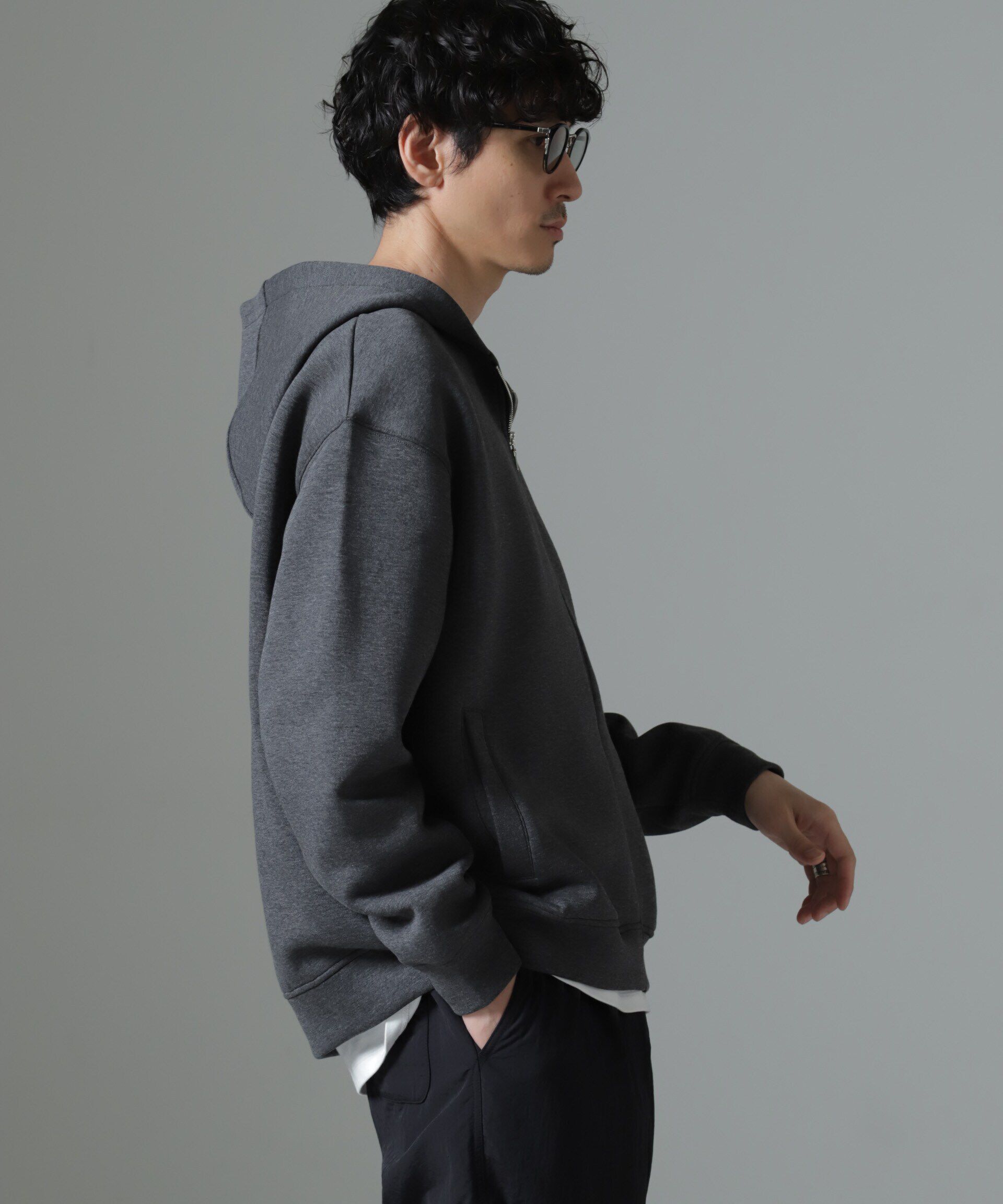 nano･universe「ボンディングボルドフィットフーディーブルゾン」|Tシャツ・カットソー|