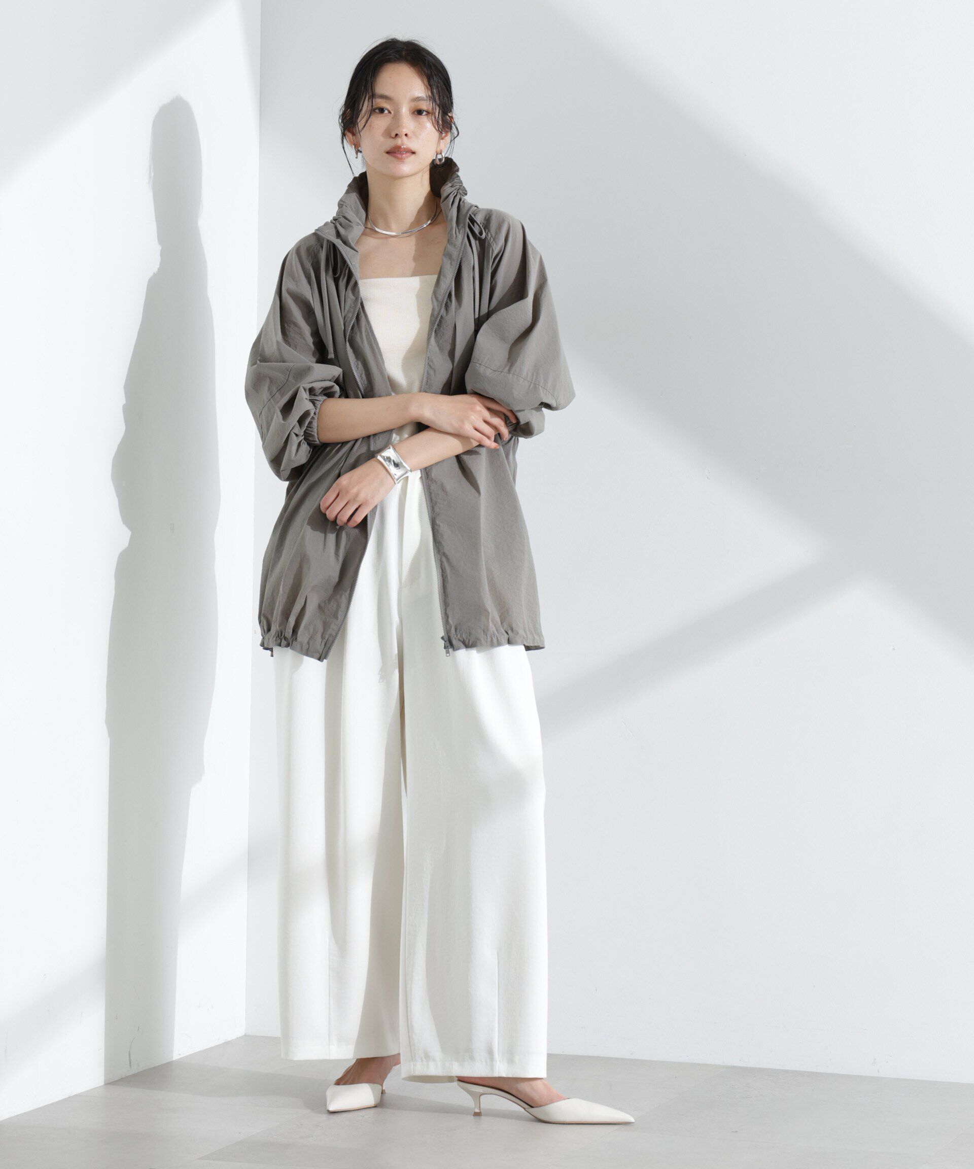 nano･universe「ナイロンワッシャーオーバーサイズライトブルゾン」|ブルゾン・スタジャン|