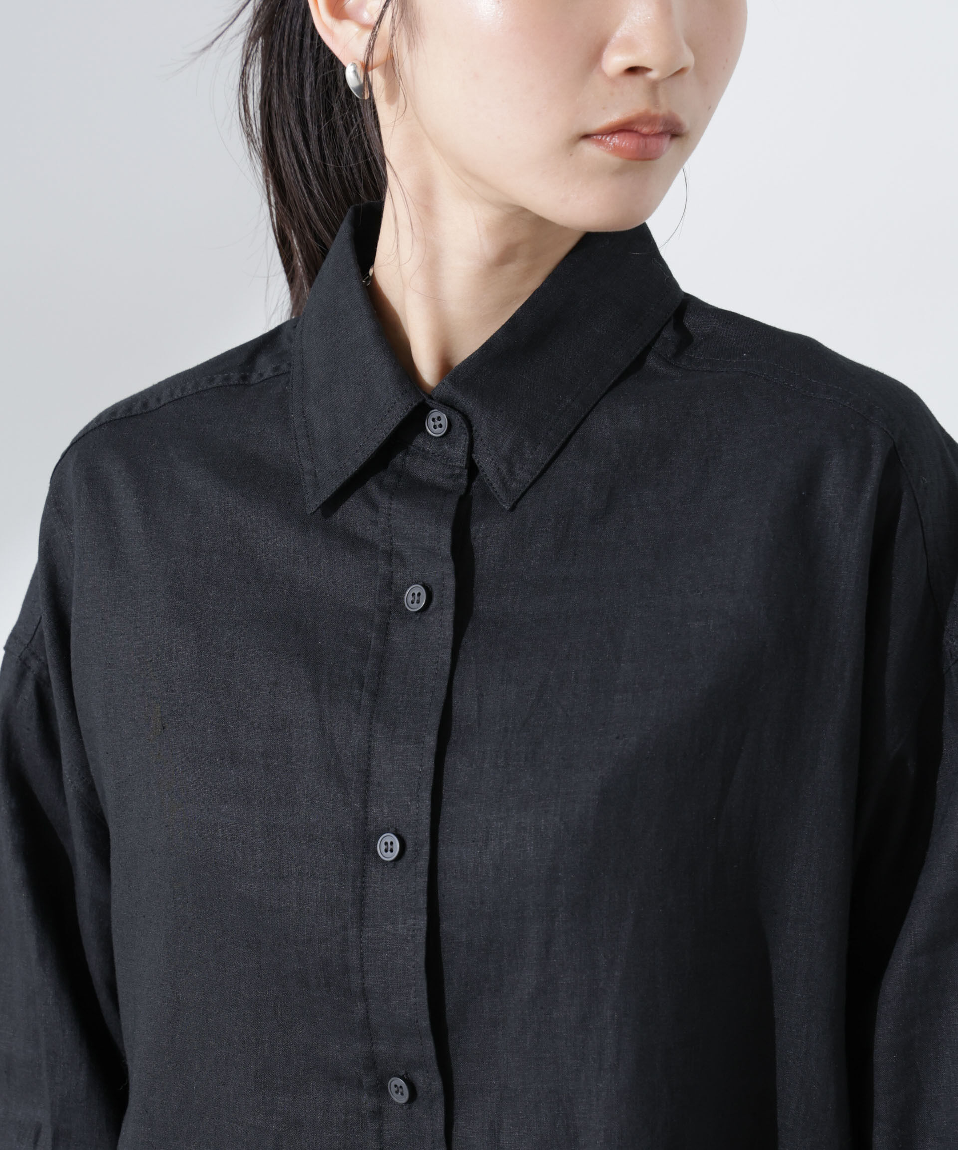 nano･universe「Anti Smell Linen ベーシックワイドシャツ」|シャツ・ブラウス|