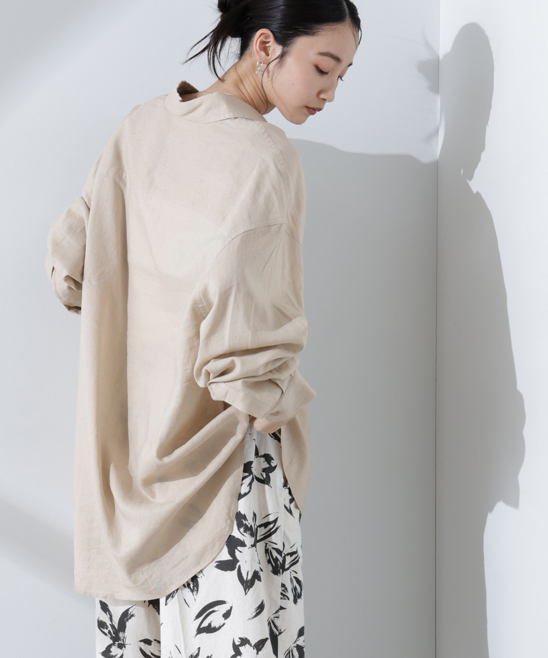 nano･universe「Anti Smell Linen ベーシックワイドシャツ」|シャツ・ブラウス|