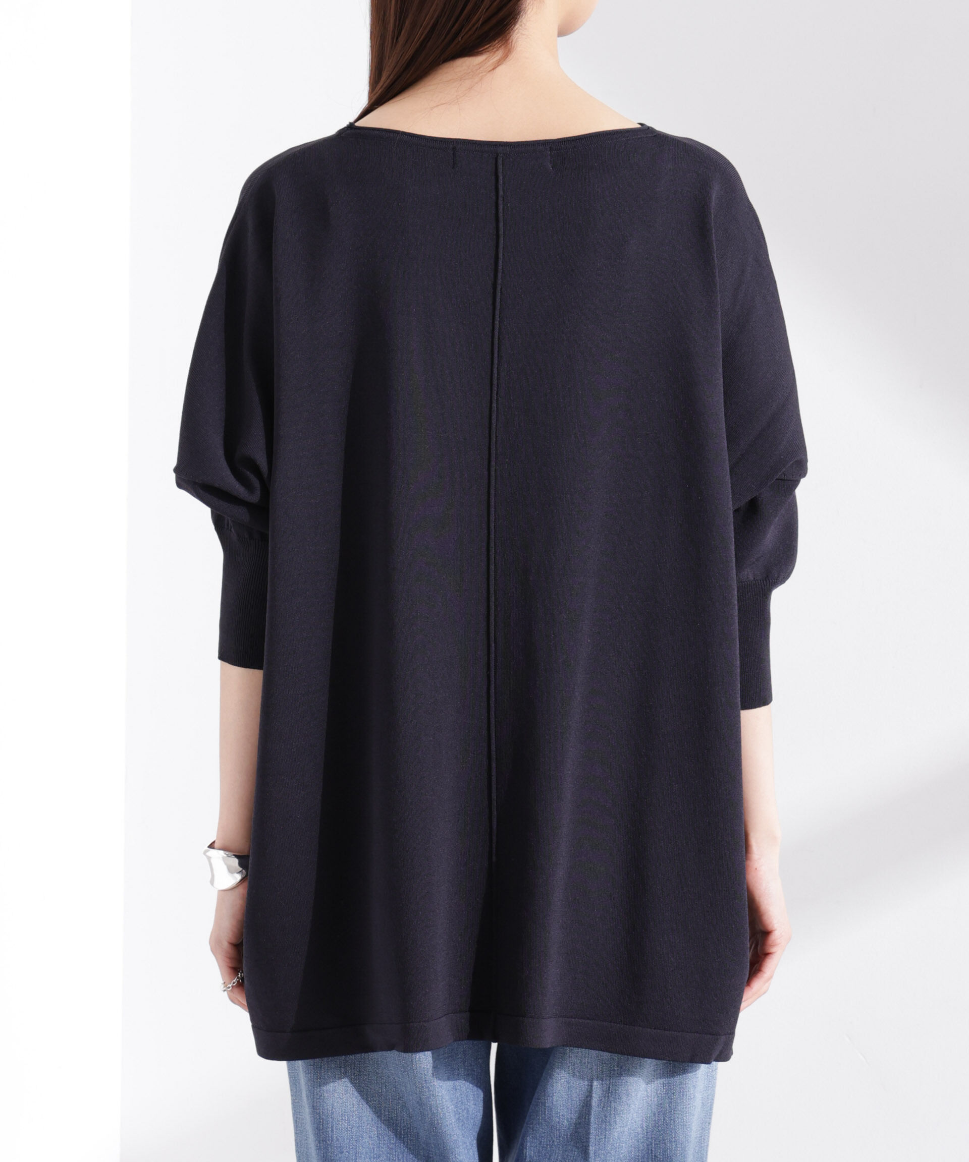 nano･universe「洗濯機洗い可UVカット接触冷感ワイドニットプルオーバー」|ニット・セーター|