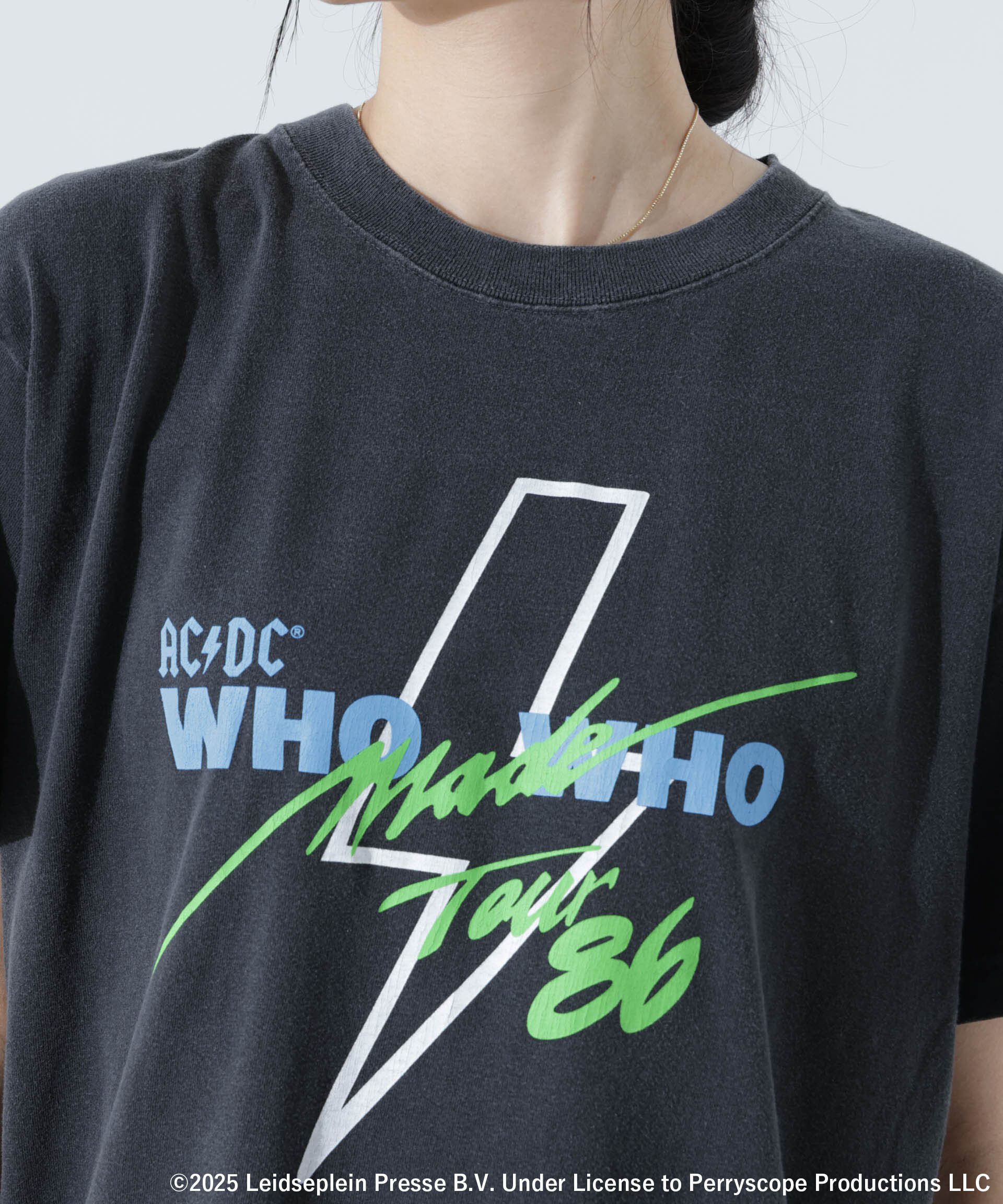 nano･universe「GOOD ROCK SPEED/AC/DC プリントTシャツ チャコール」|Tシャツ・カットソー|