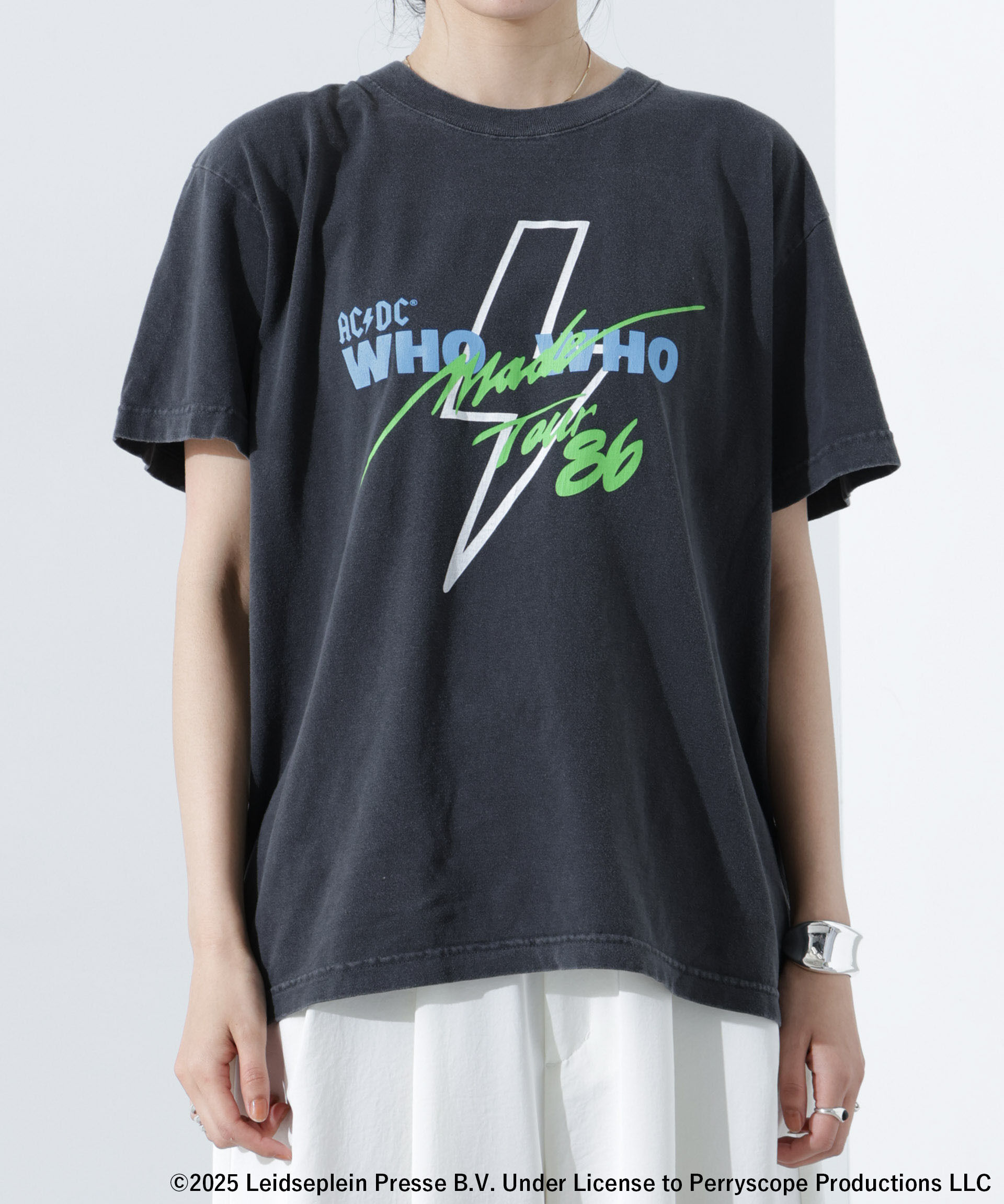 nano･universe「GOOD ROCK SPEED/AC/DC プリントTシャツ チャコール」|Tシャツ・カットソー|