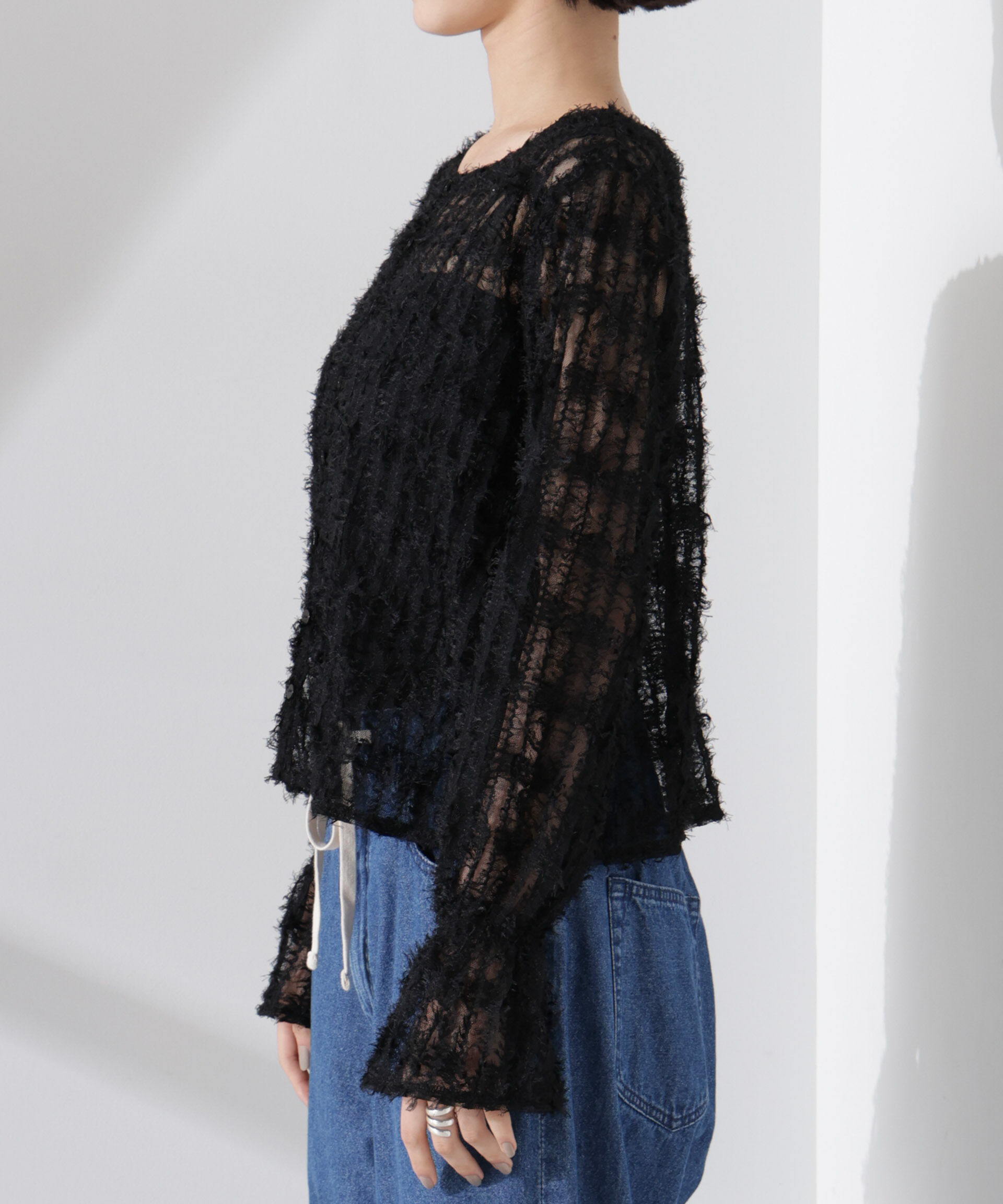 nano･universe「フリンジチュール前後2wayブラウス（セットアップ可）」|シャツ・ブラウス|