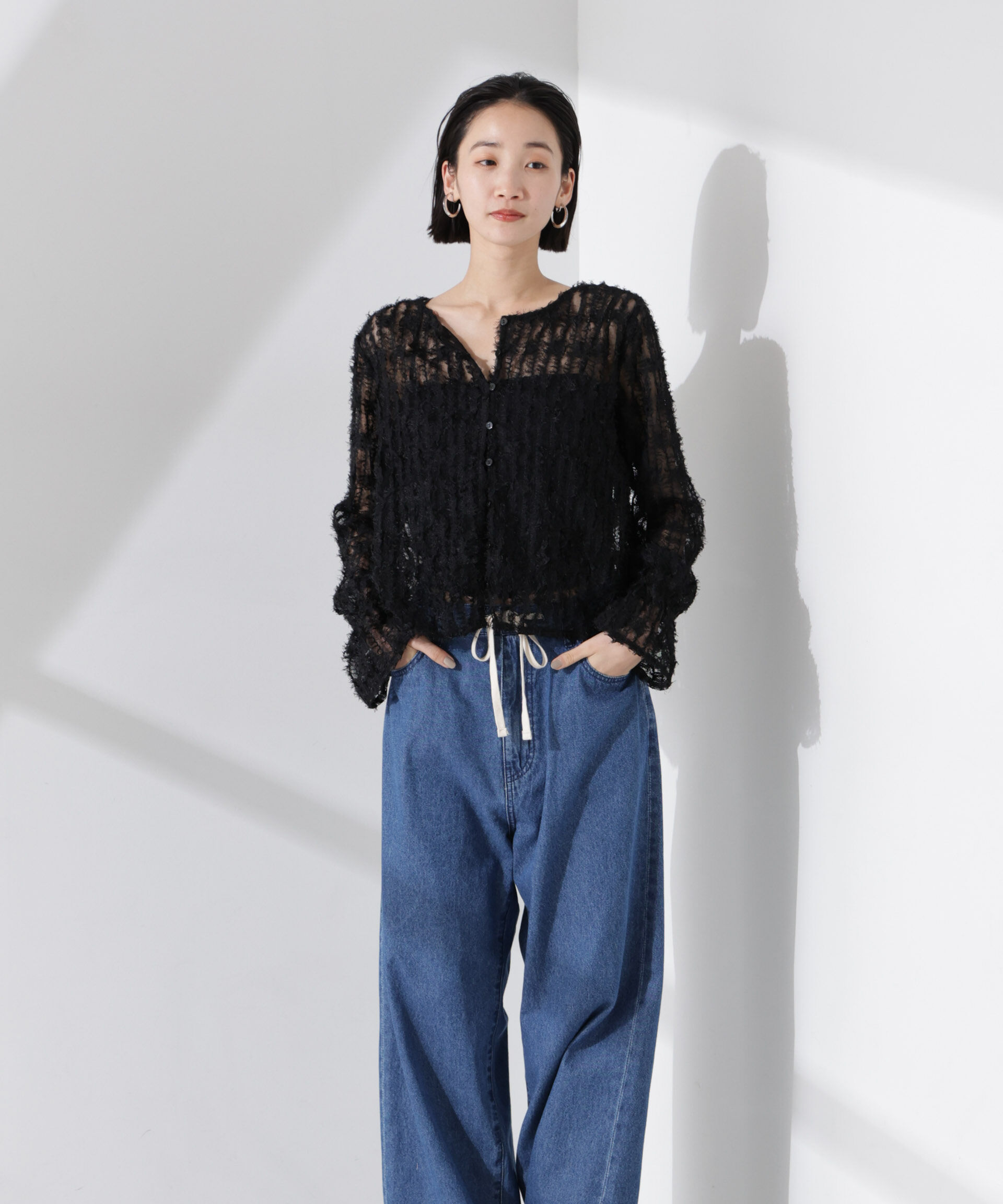 nano･universe「フリンジチュール前後2wayブラウス（セットアップ可）」|シャツ・ブラウス|
