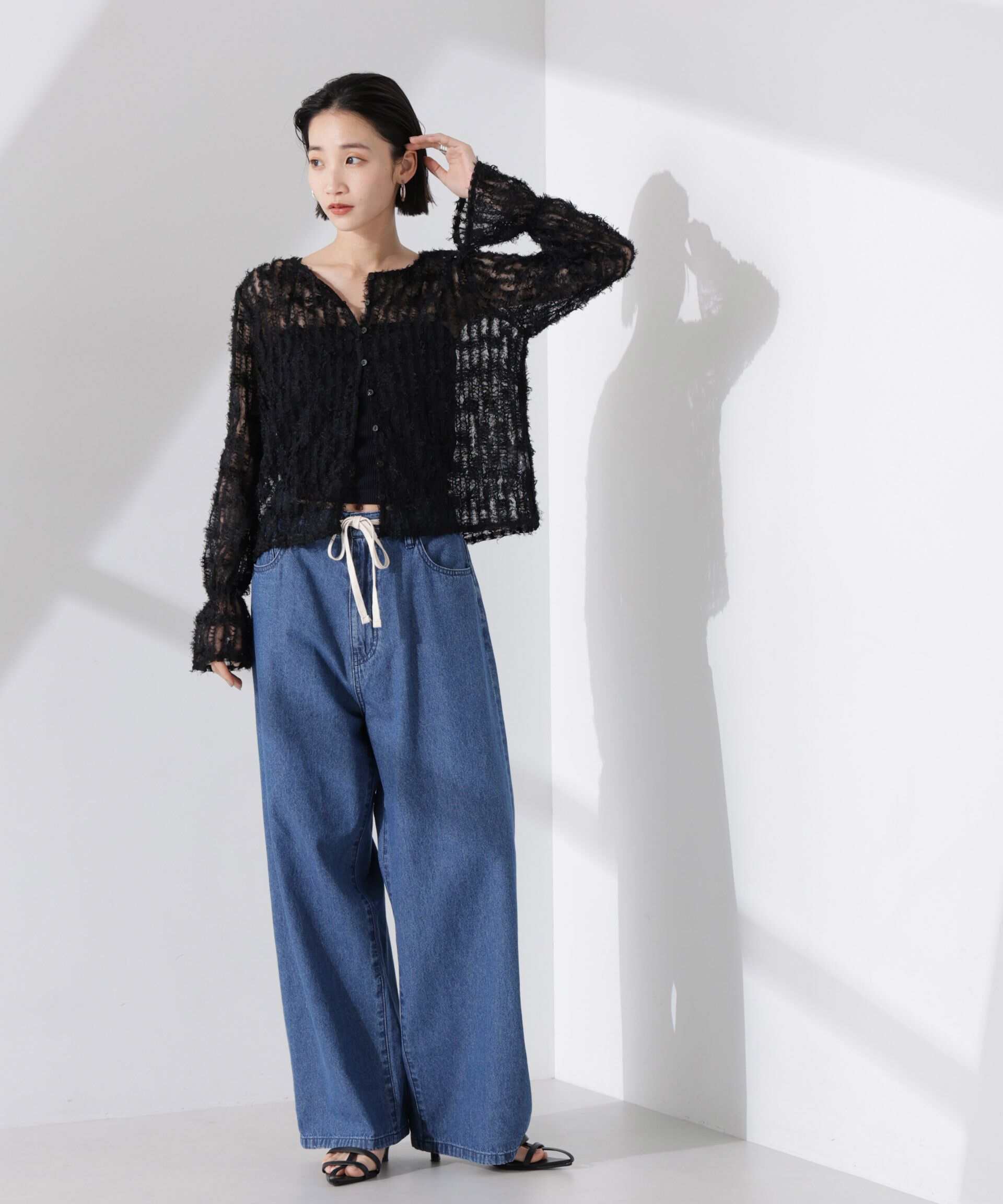 nano･universe「フリンジチュール前後2wayブラウス（セットアップ可）」|シャツ・ブラウス|