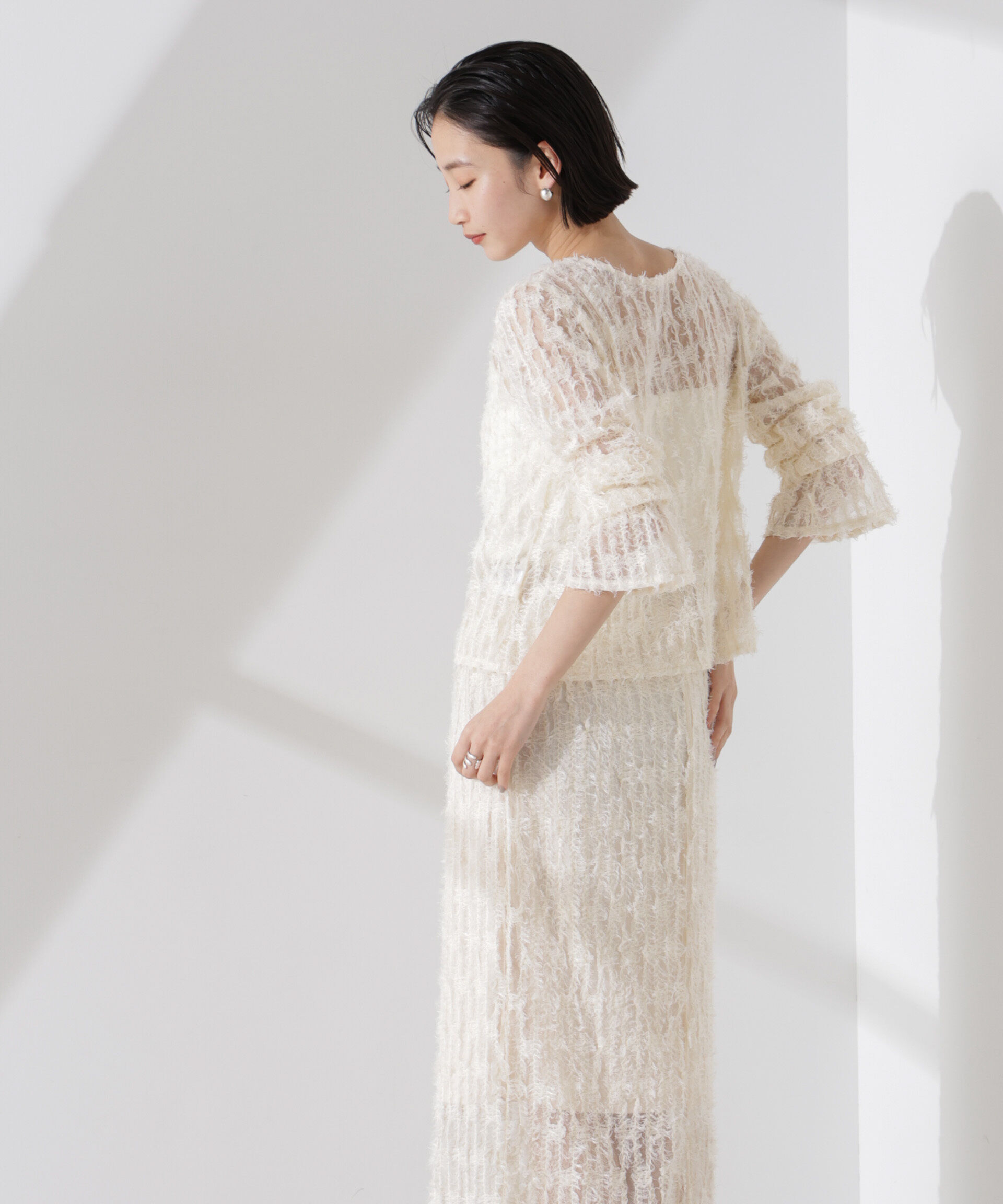 nano･universe「フリンジチュール前後2wayブラウス（セットアップ可）」|シャツ・ブラウス|