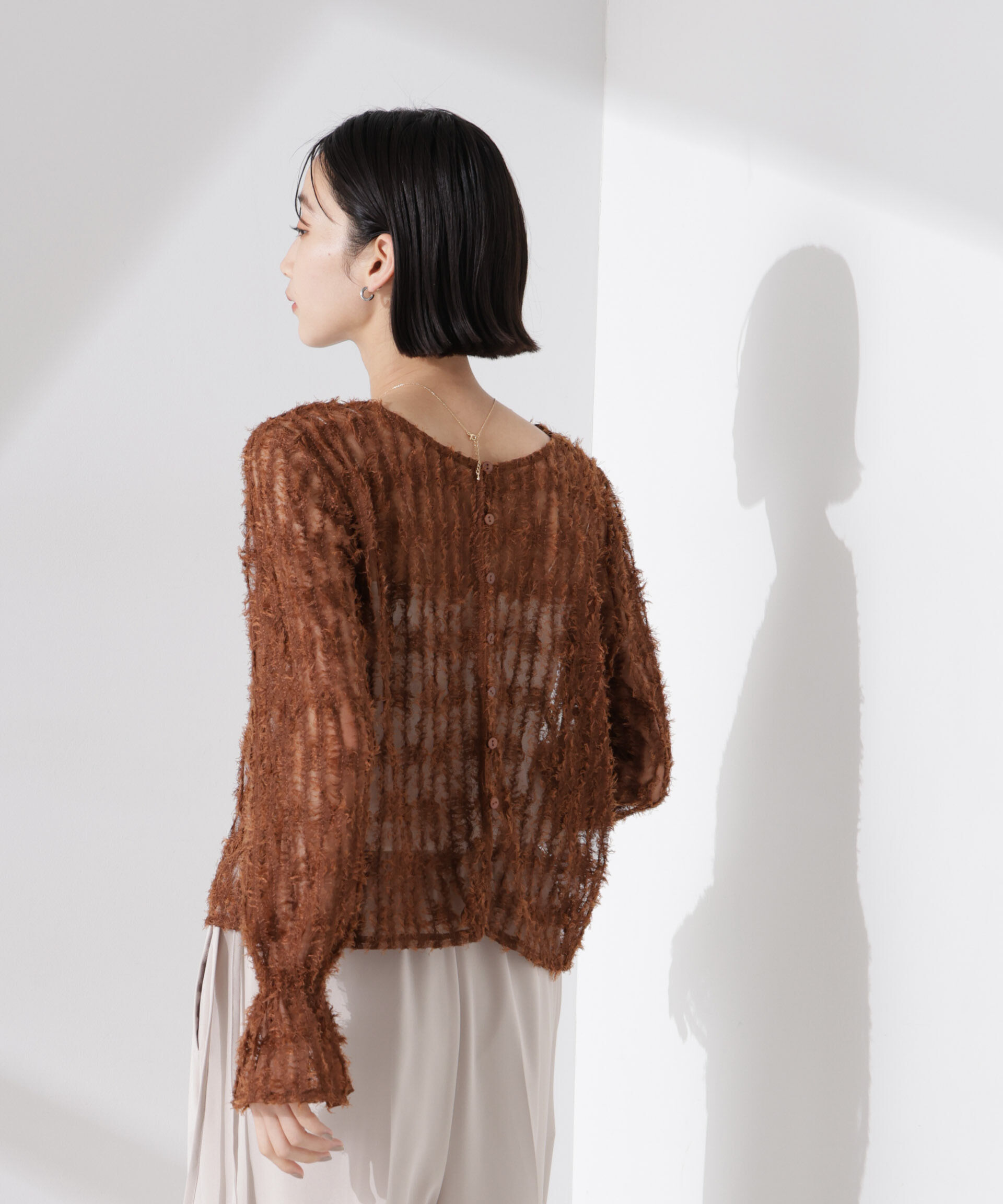 nano･universe「フリンジチュール前後2wayブラウス（セットアップ可）」|シャツ・ブラウス|