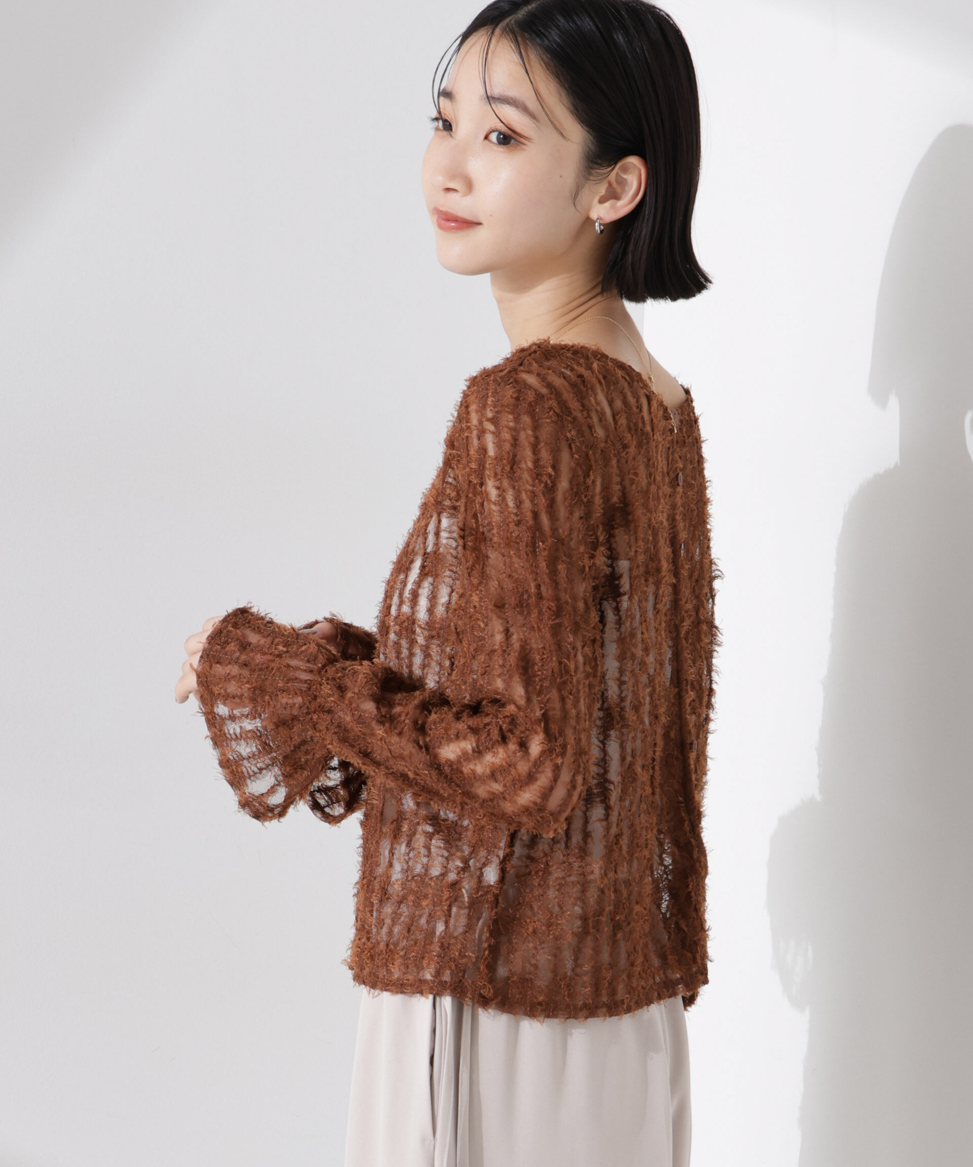 nano･universe「フリンジチュール前後2wayブラウス（セットアップ可）」|シャツ・ブラウス|