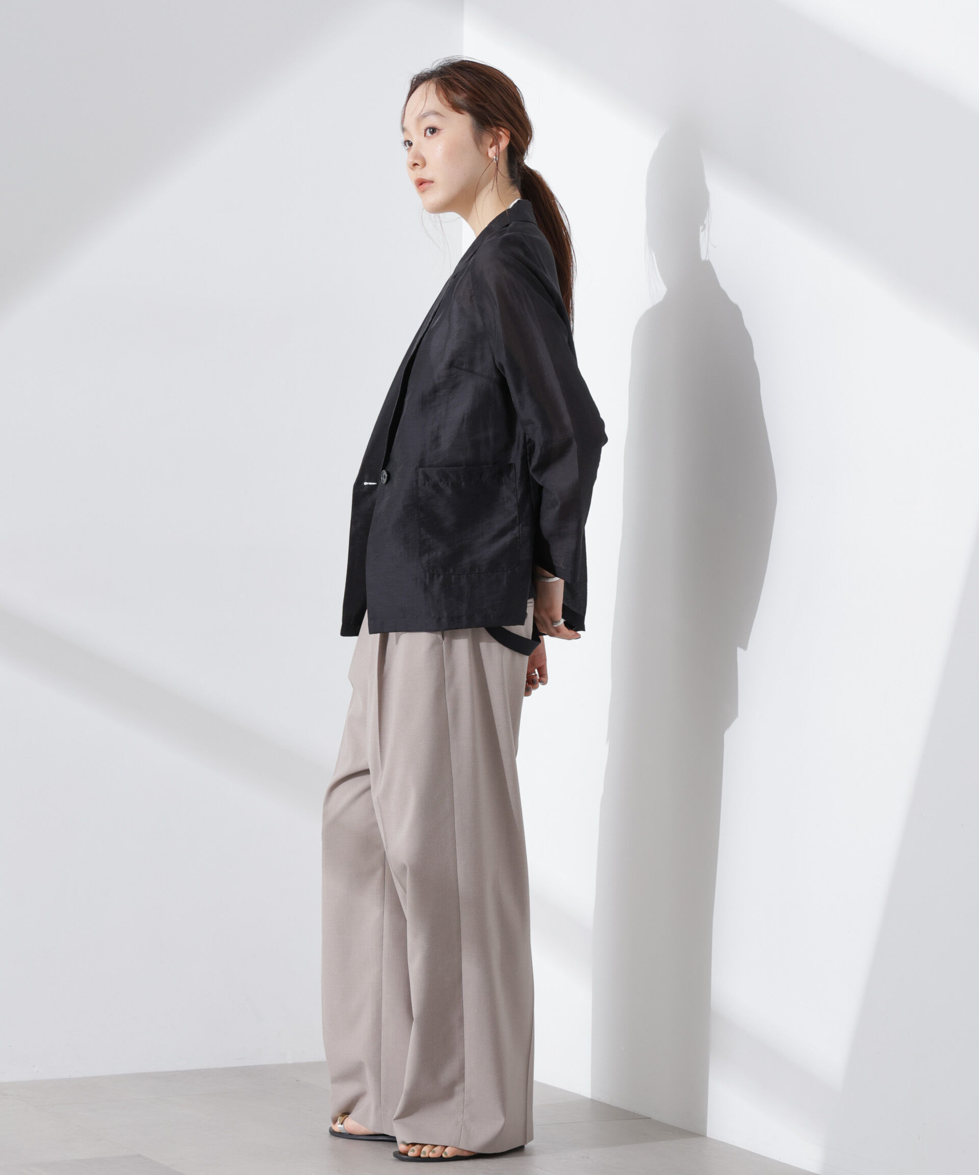 nano･universe「シアーシングルジャケット」|テーラードジャケット|
