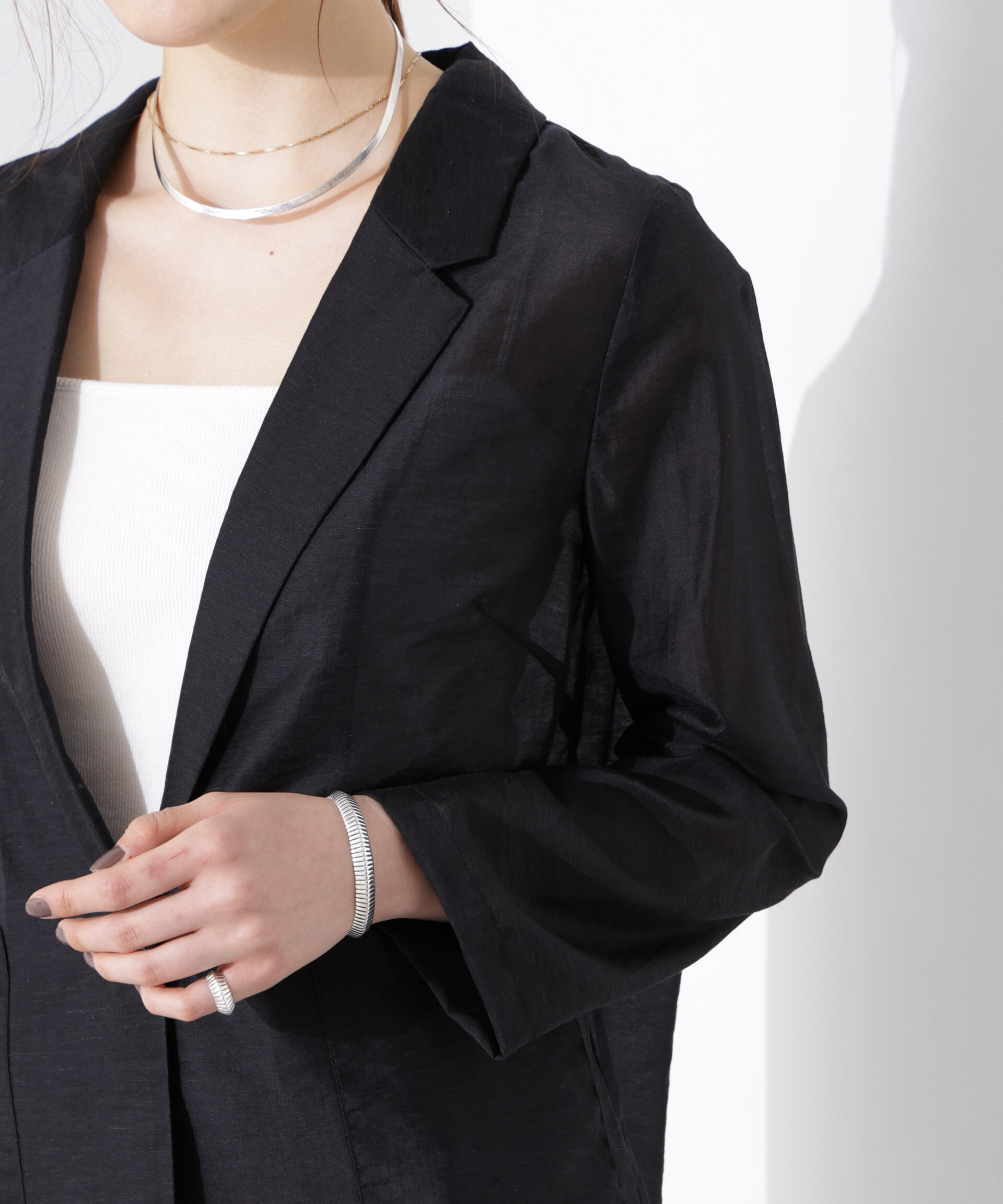 nano･universe「シアーシングルジャケット」|テーラードジャケット|