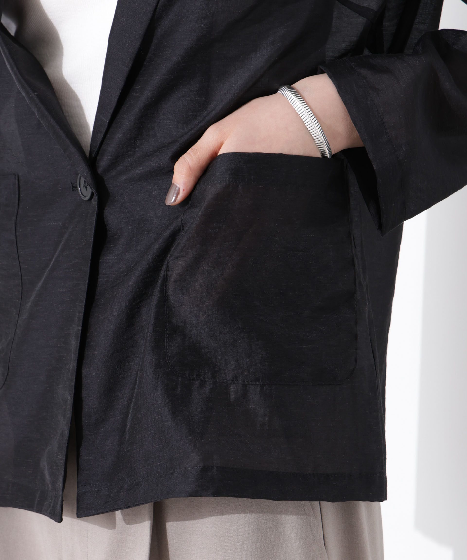 nano･universe「シアーシングルジャケット」|テーラードジャケット|