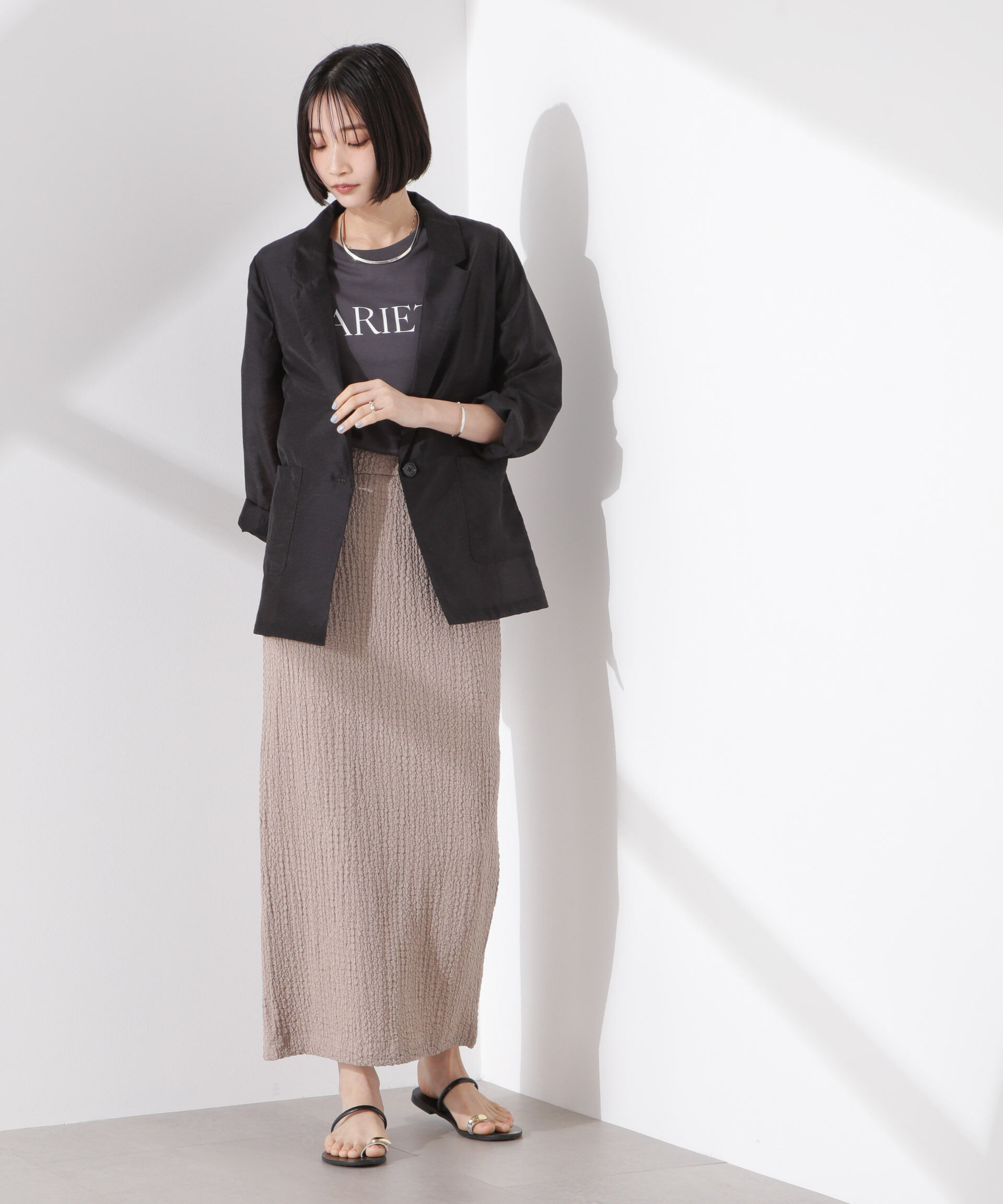 nano･universe「シアーシングルジャケット」|テーラードジャケット|