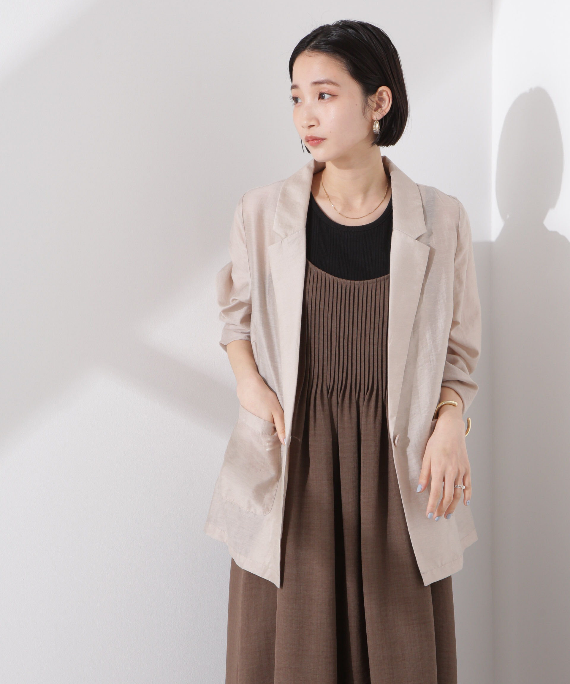 nano･universe「シアーシングルジャケット」|テーラードジャケット|