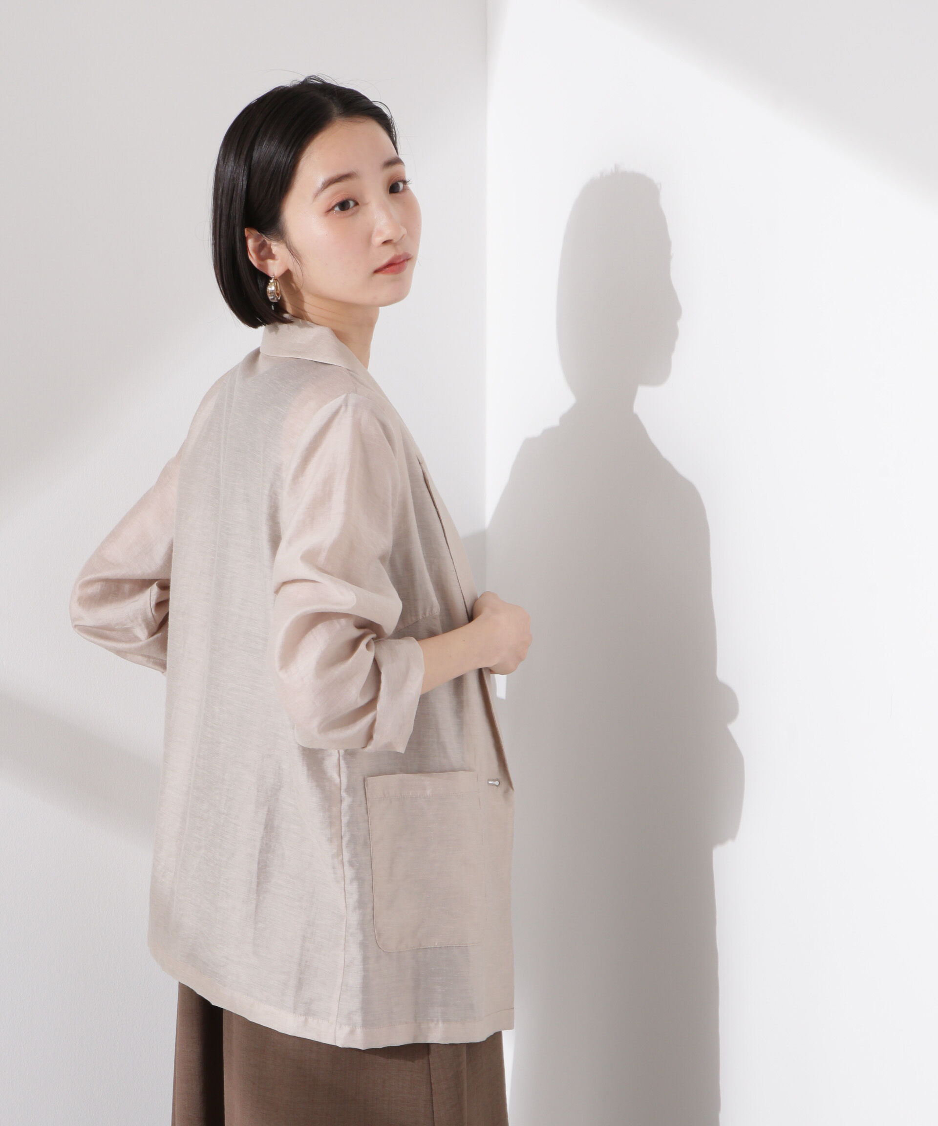 nano･universe「シアーシングルジャケット」|テーラードジャケット|