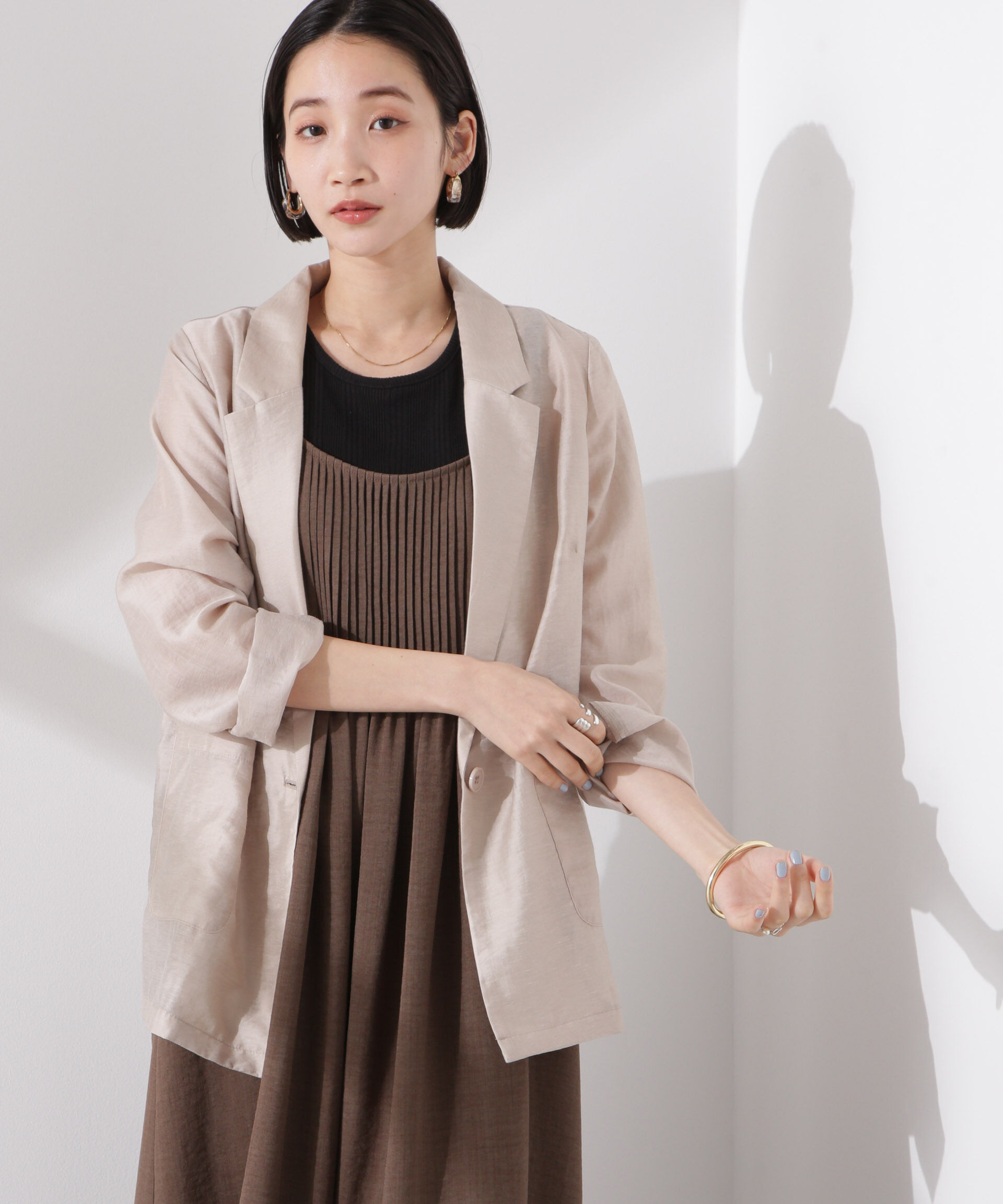 nano･universe「シアーシングルジャケット」|テーラードジャケット|