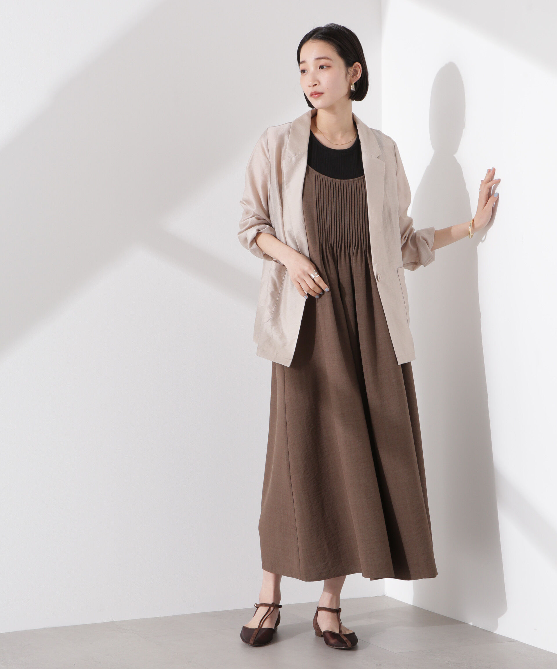 nano･universe「シアーシングルジャケット」|テーラードジャケット|