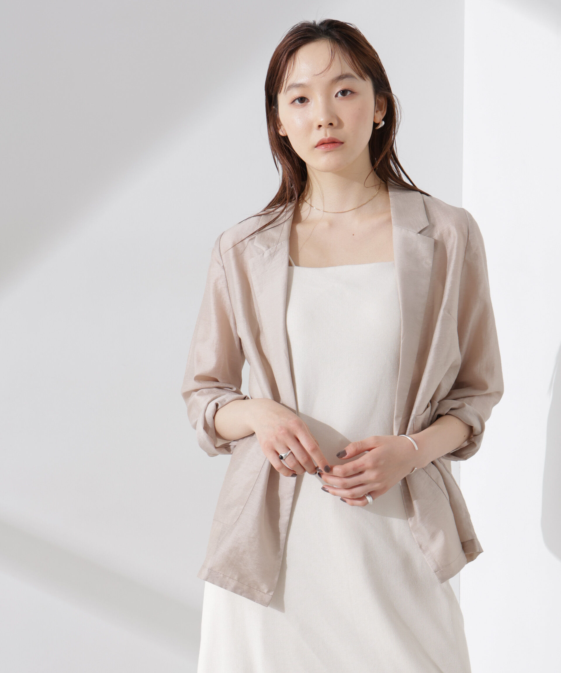 nano･universe「シアーシングルジャケット」|テーラードジャケット|