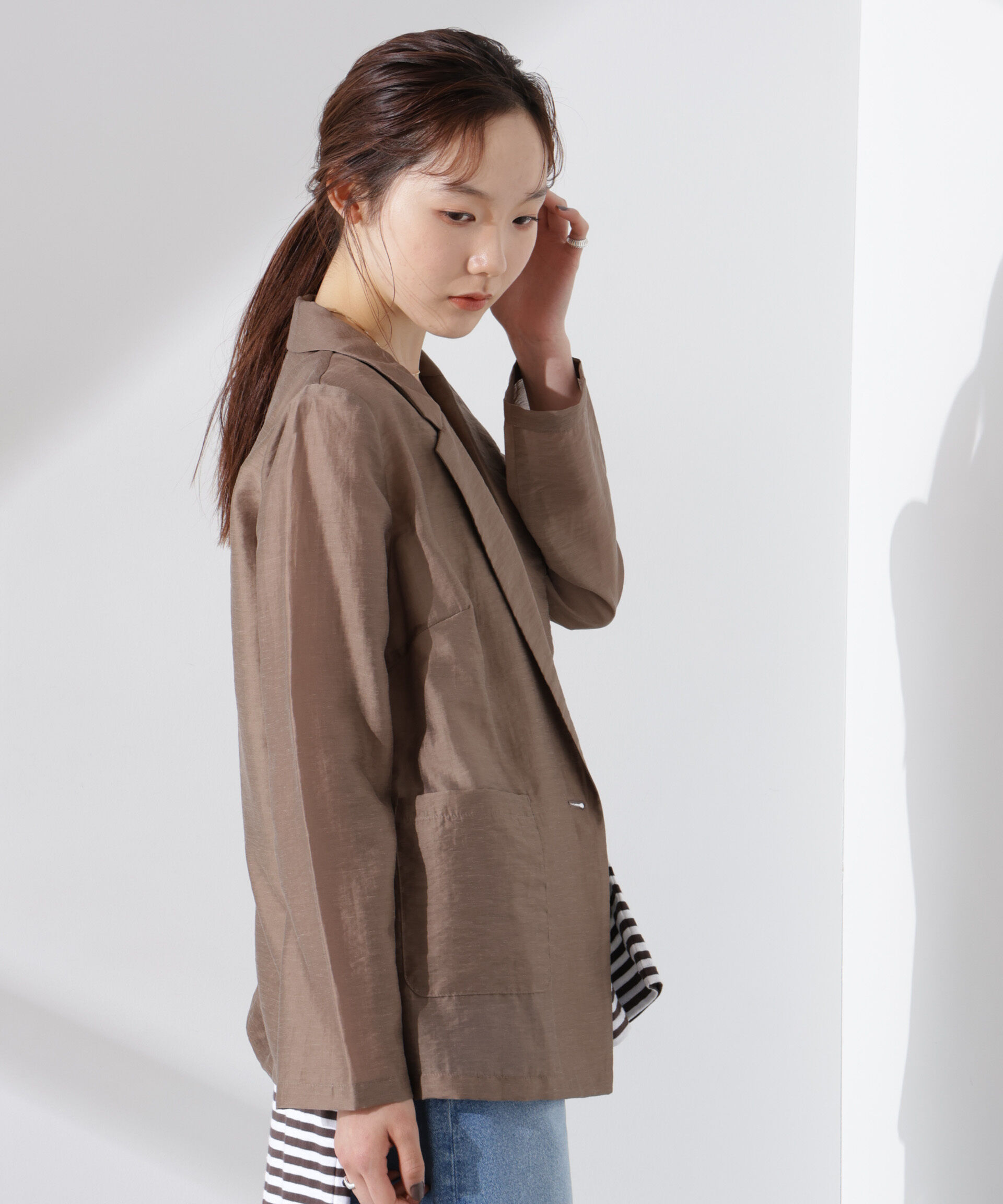 nano･universe「シアーシングルジャケット」|テーラードジャケット|