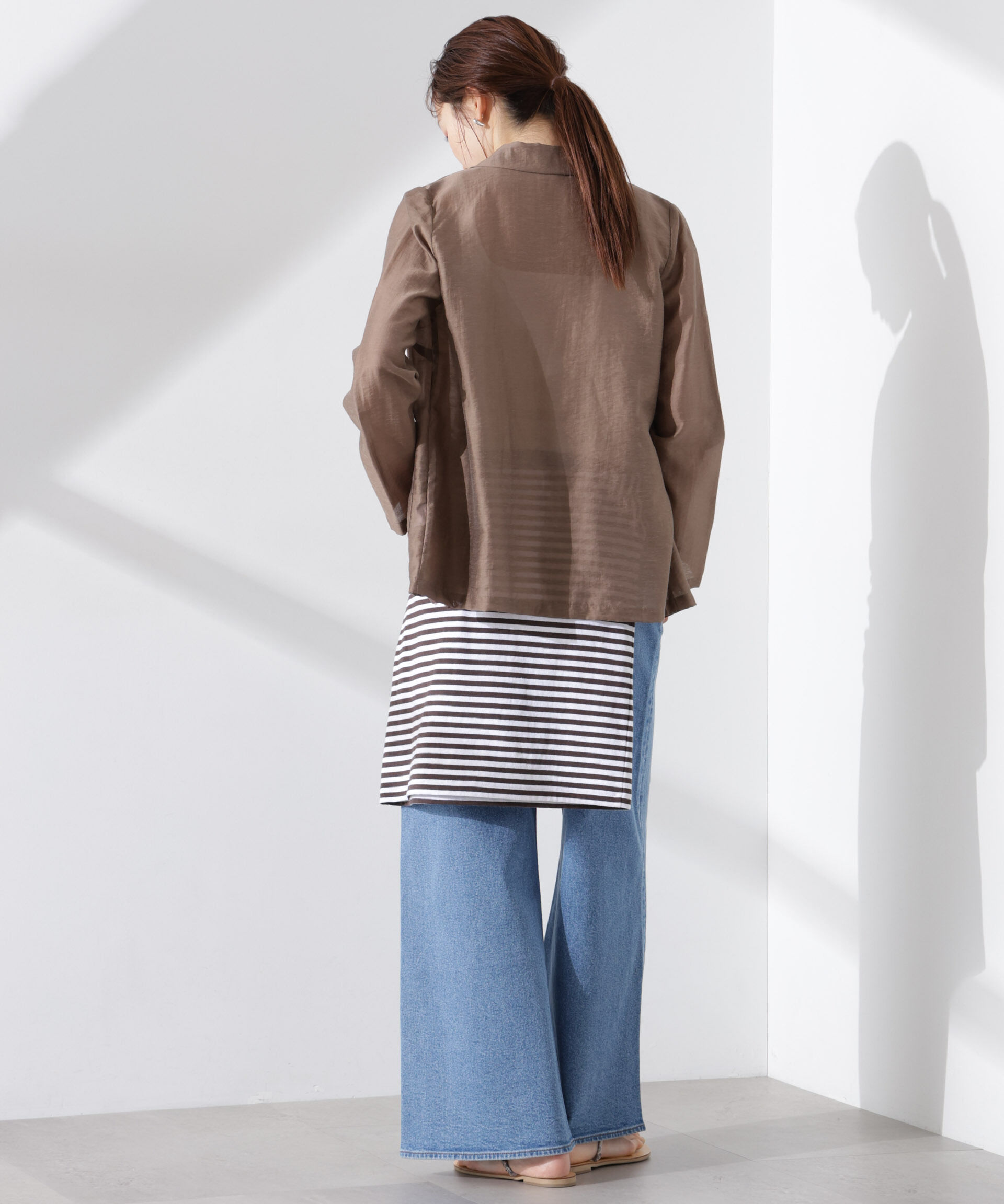 nano･universe「シアーシングルジャケット」|テーラードジャケット|