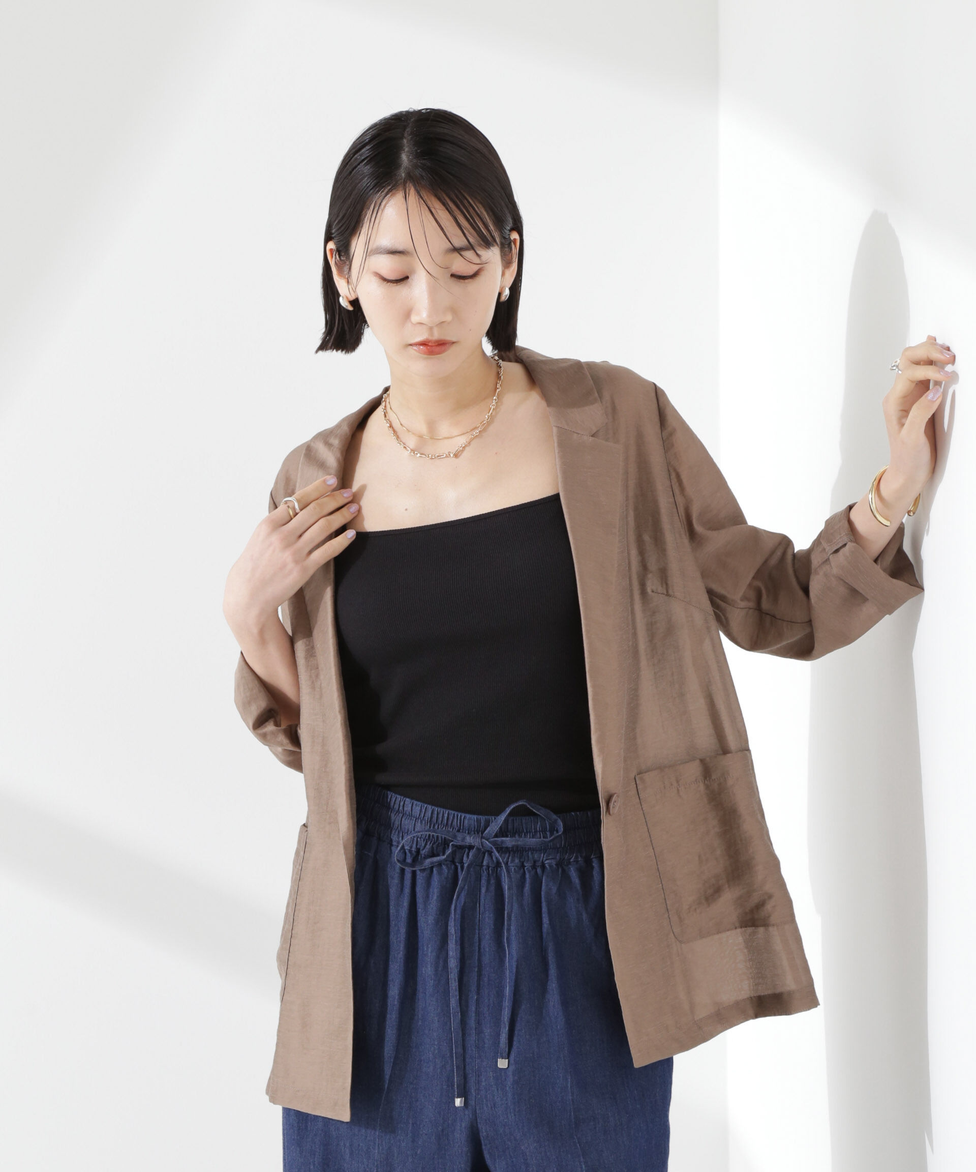 nano･universe「シアーシングルジャケット」|テーラードジャケット|