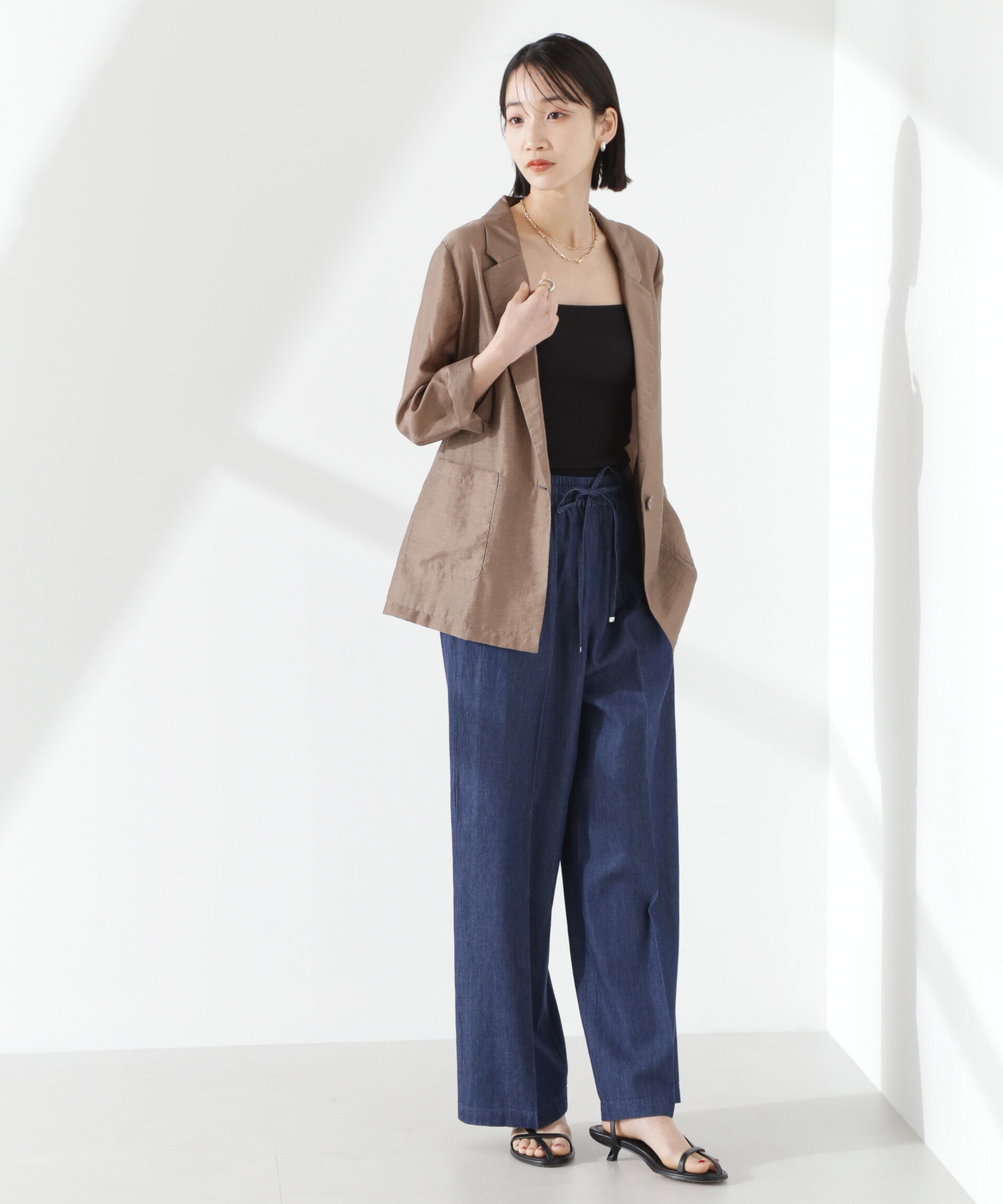 nano･universe「シアーシングルジャケット」|テーラードジャケット|