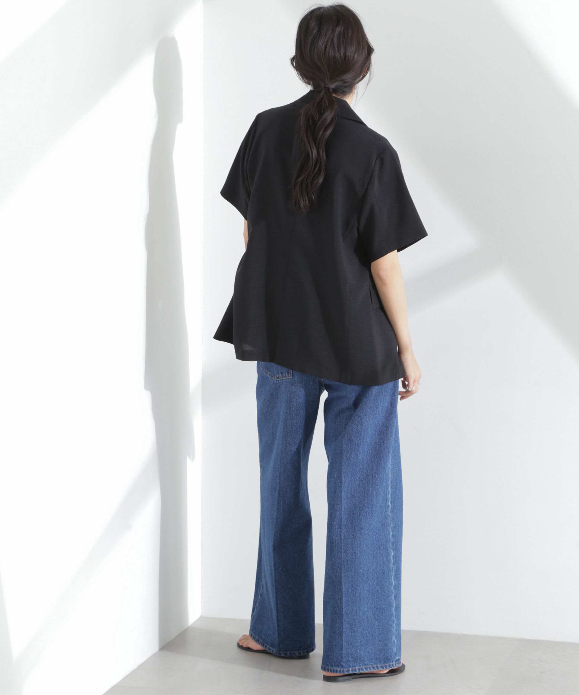 nano･universe「メランジドライ 半袖テーラードジャケット(セットアップ可)」|テーラードジャケット|