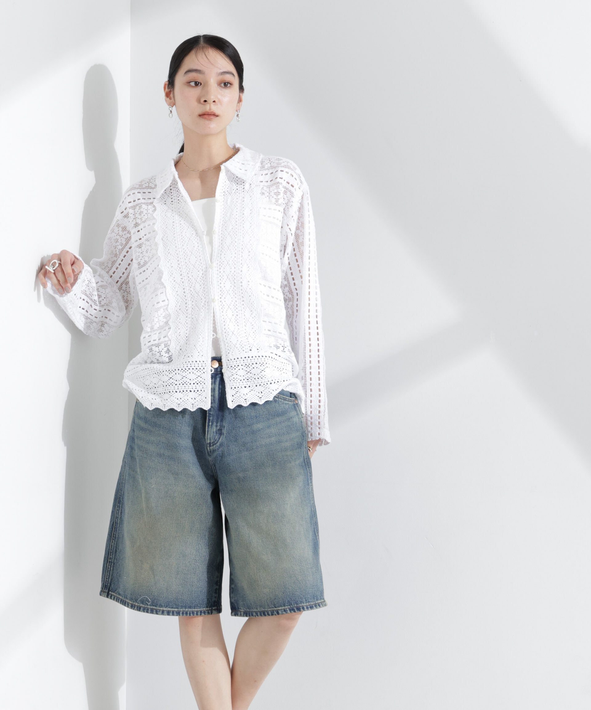 nano･universe「Wrangler/DENIM SHORTS」|チノ|