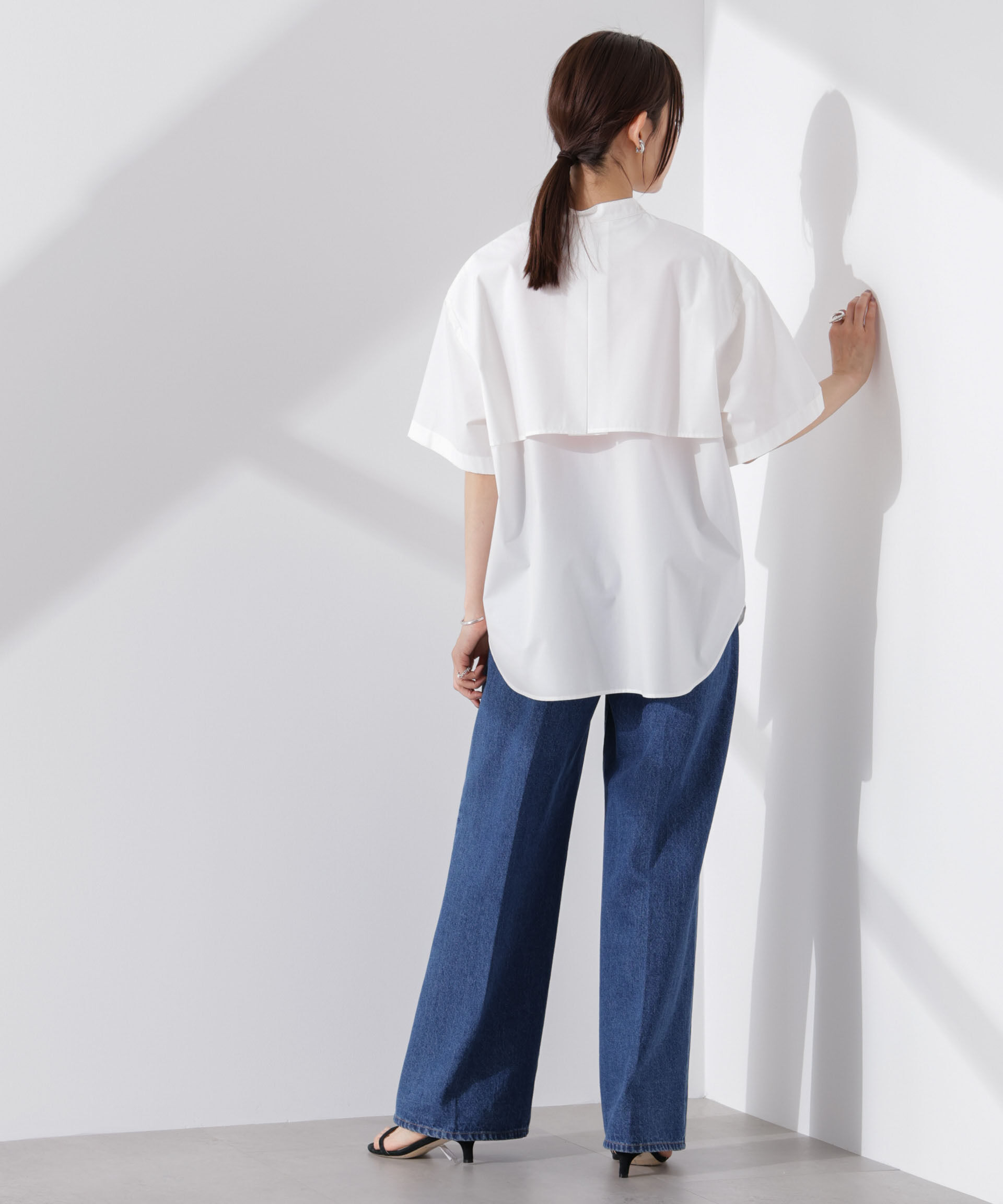 nano･universe「ケープディティール半袖シャツ」|シャツ・ブラウス|