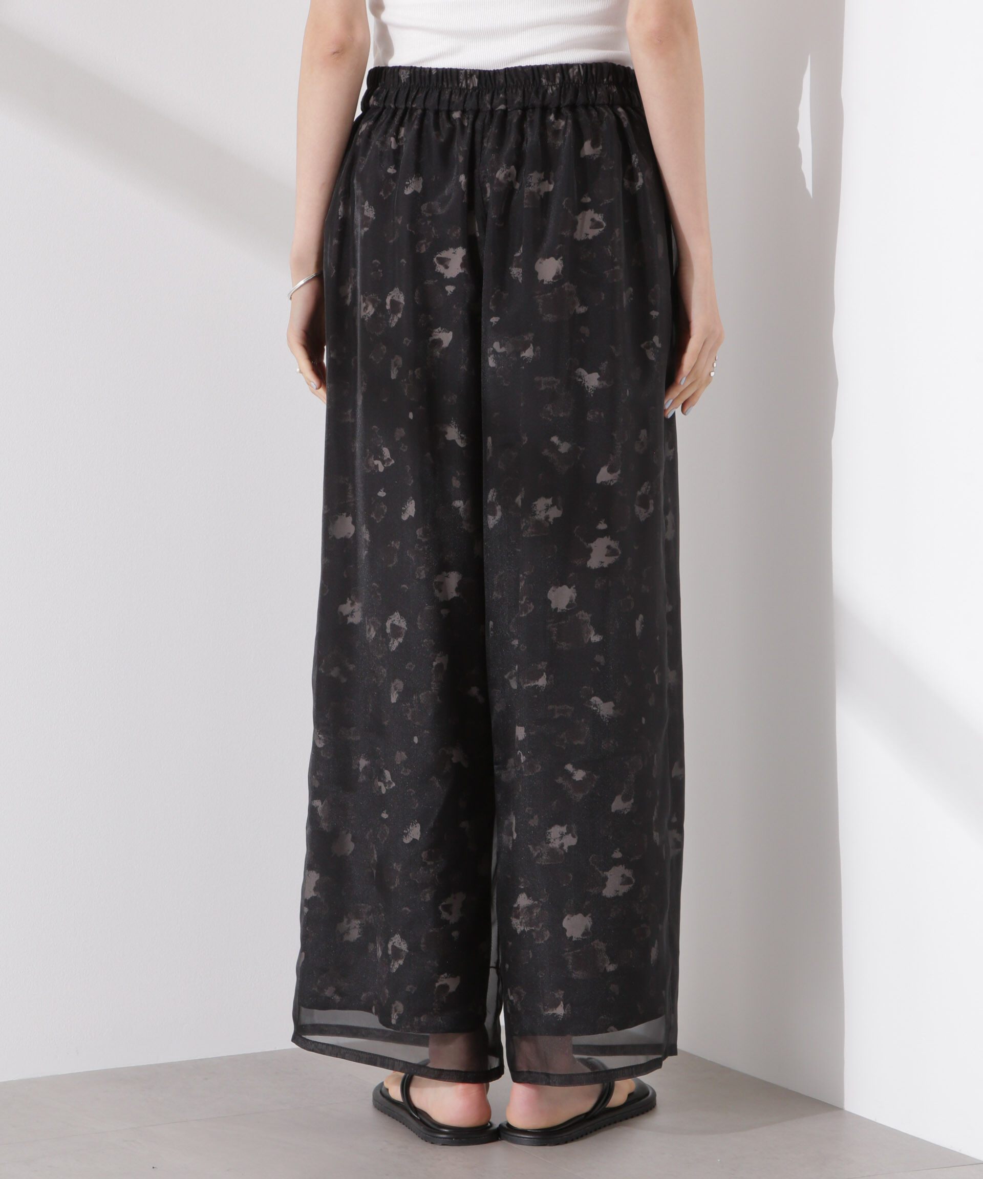 nano･universe「シアーオーガンジーコンビプリントパンツ」|チノ|