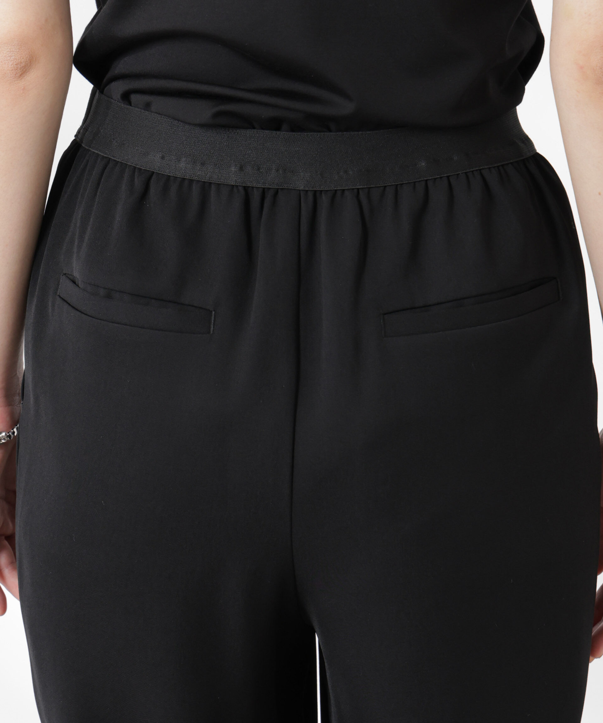 nano･universe「ダブルクロスゴムベルトテーパードパンツ (セットアップ可)」|チノ|