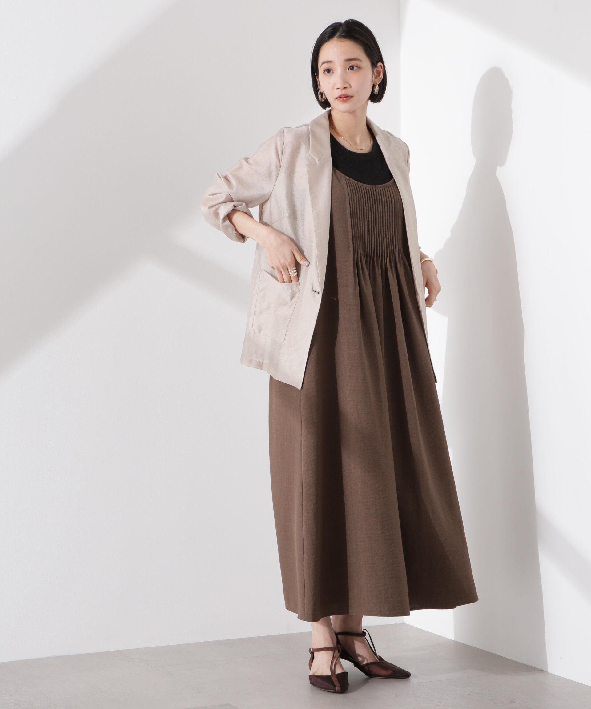 nano･universe「フロントピンタックキャミソールワンピース」|ワンピース|