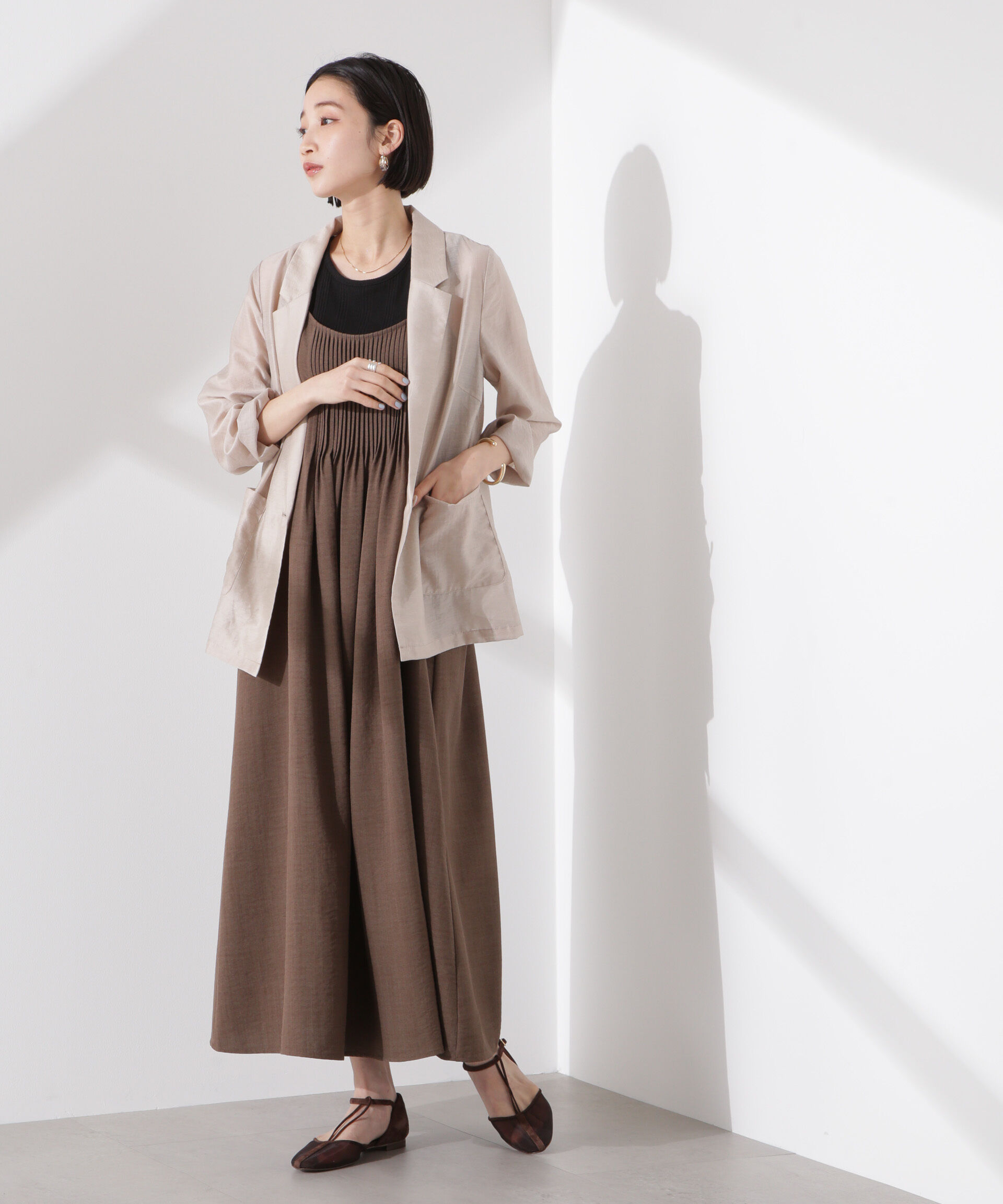 nano･universe「フロントピンタックキャミソールワンピース」|ワンピース|