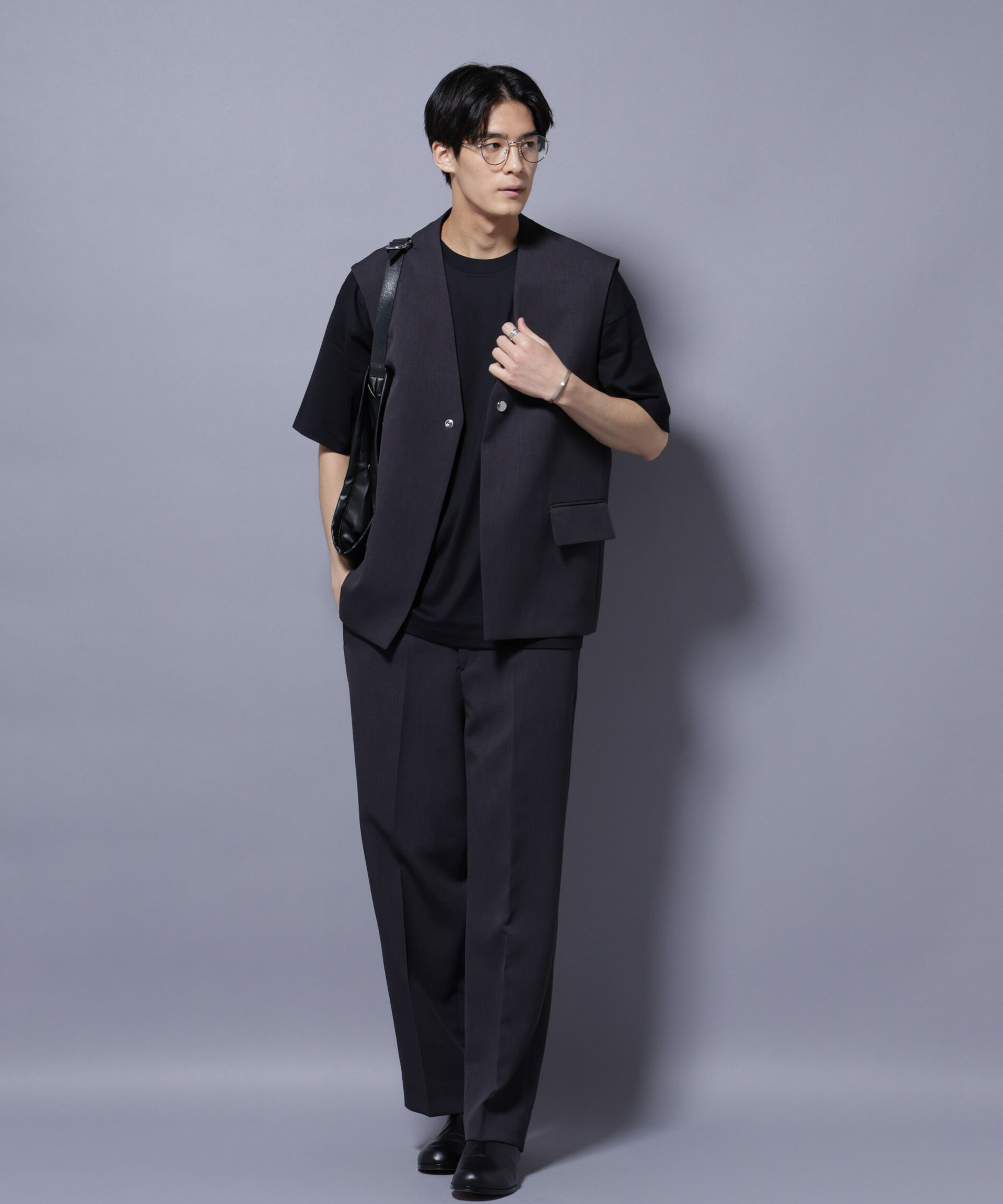 nano･universe「Reflax(R) ダブルクロスウェザーストレートパンツ(セットアップ可)」|チノ|