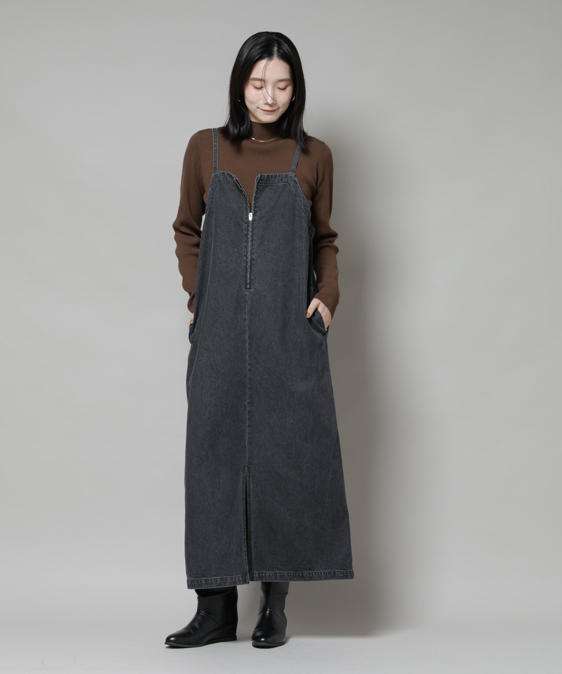 nano･universe「前後2wayデニムキャミソールワンピース」|ワンピース|