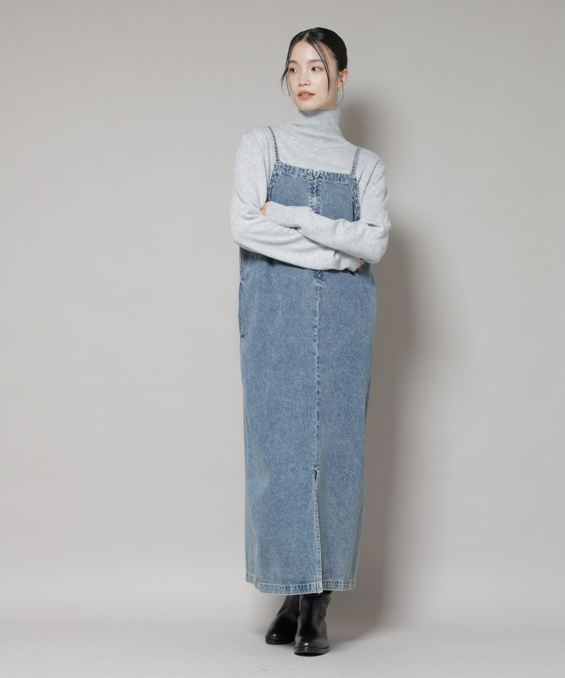 nano･universe「前後2wayデニムキャミソールワンピース」|ワンピース|