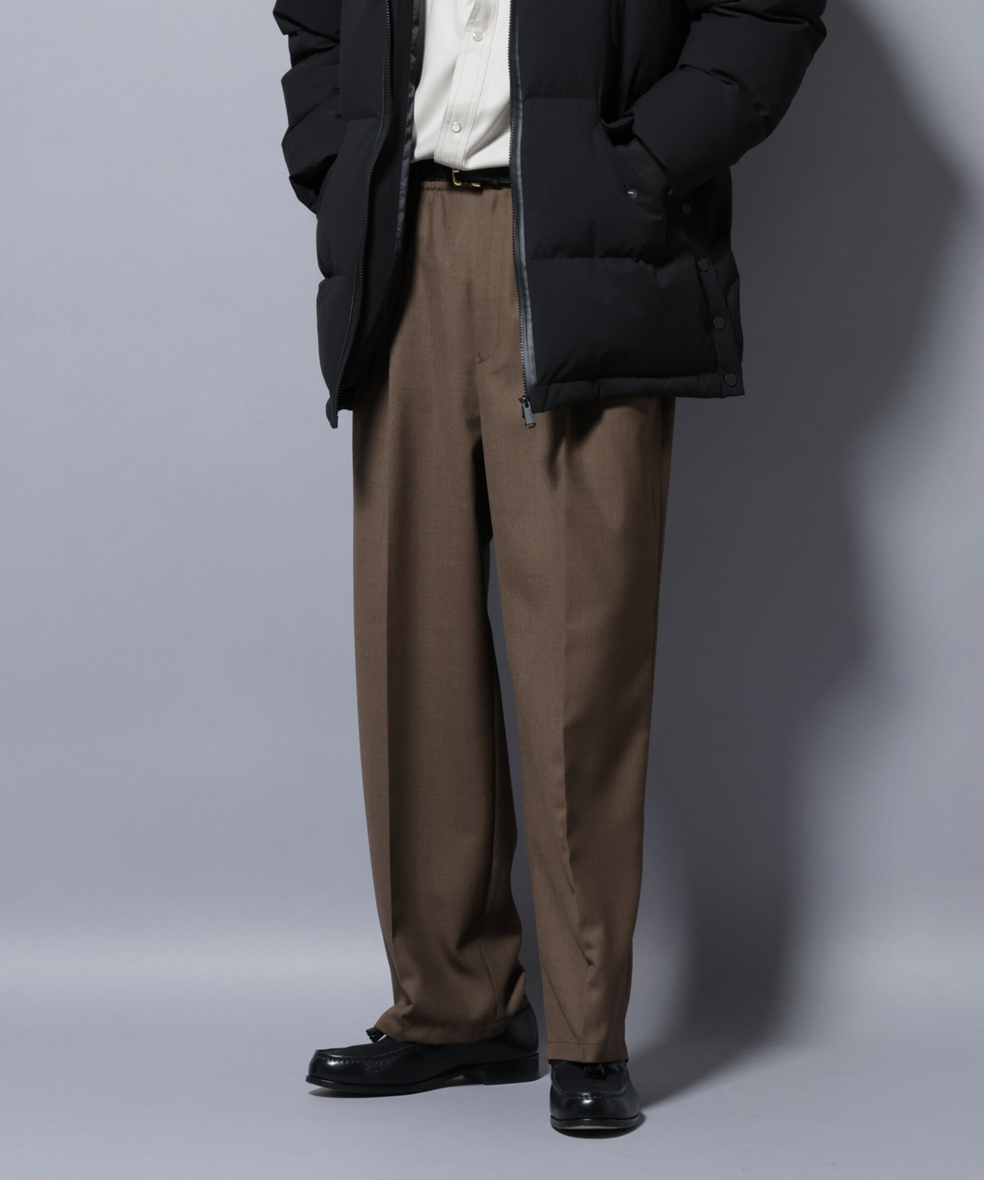 nano･universe「「大人のワイドパンツ」ドライギャバワイドイージースラックス」|チノ|ブラウン