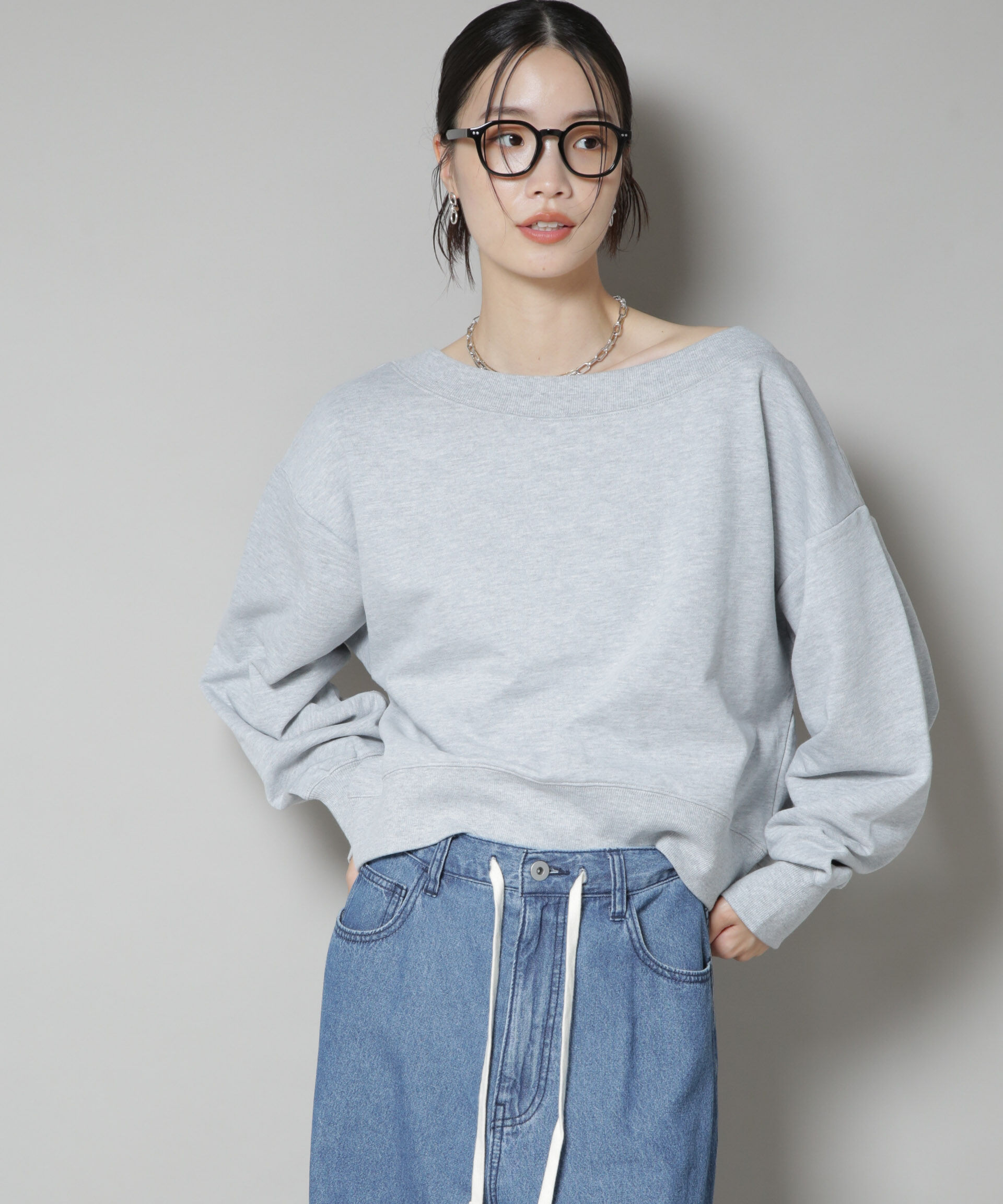 nano･universe「ワイドボートネックスウェットトップス」|Tシャツ・カットソー|