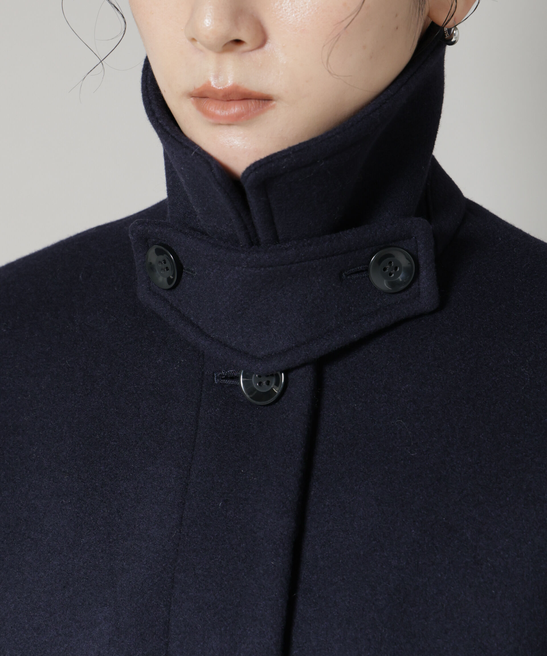 nano･universe「WooLoop Aラインステンカラーミドルコート」|その他|