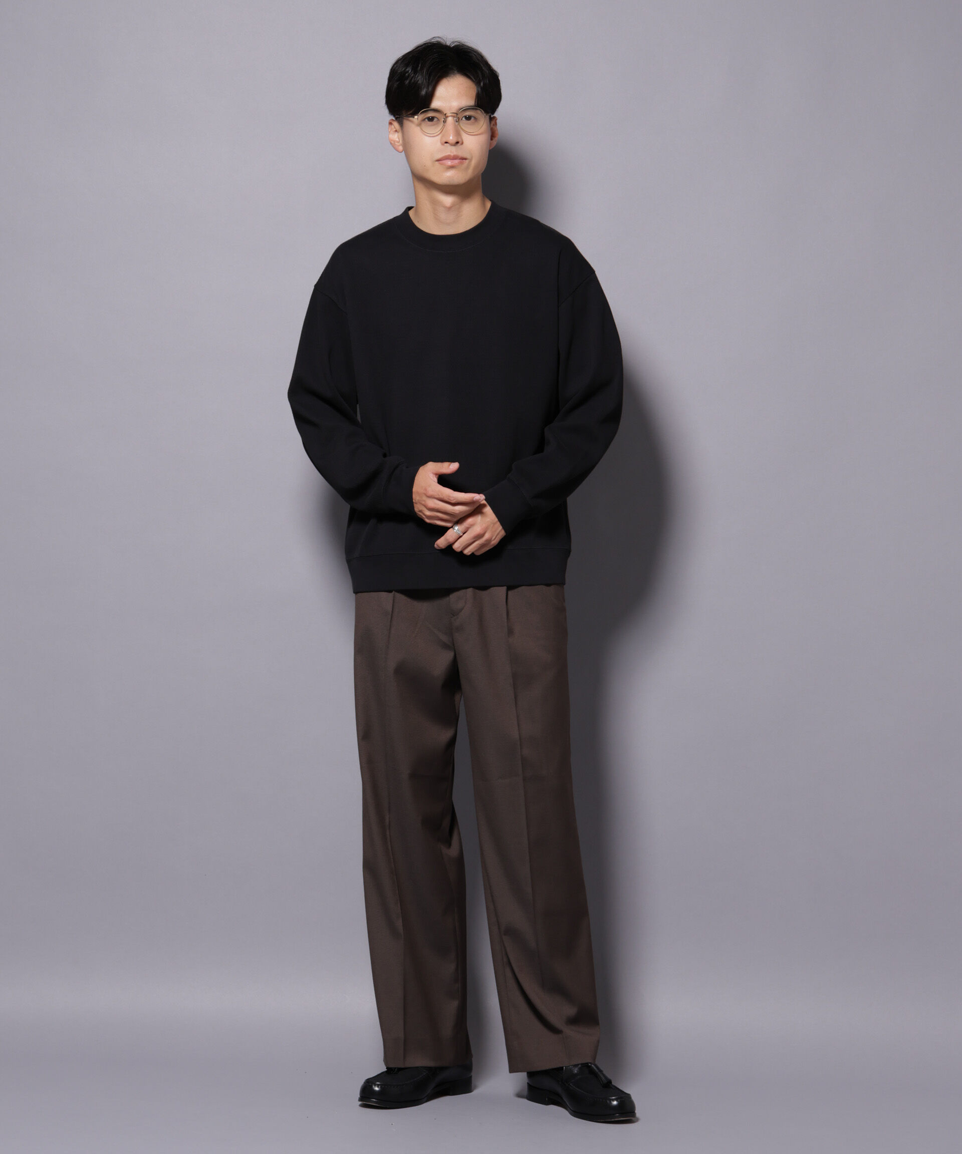 nano･universe「コットンガーメントダイサーマルクルーネックプルオーバー」|Tシャツ・カットソー|