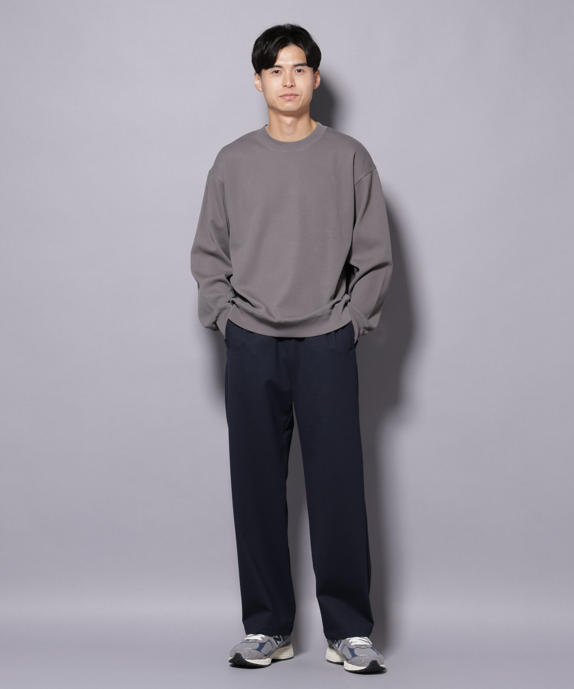 nano･universe「コットンガーメントダイサーマルクルーネックプルオーバー」|Tシャツ・カットソー|