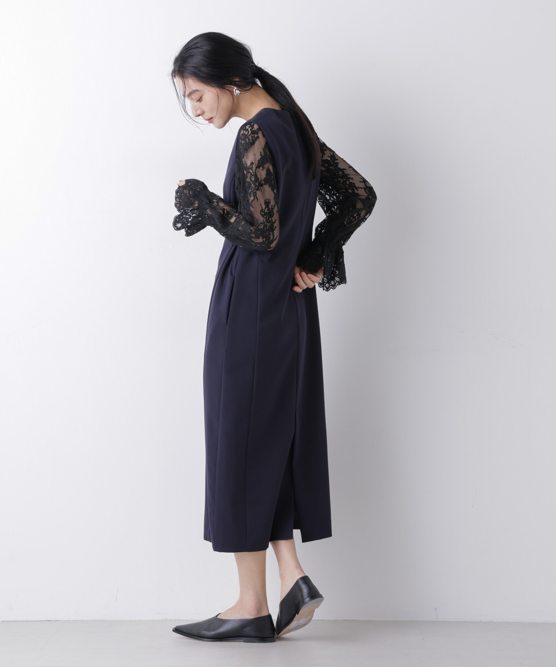 nano･universe「デイリーファンクション サイドベルトキーネックワンピース(セットアップ可)」|ワンピース|