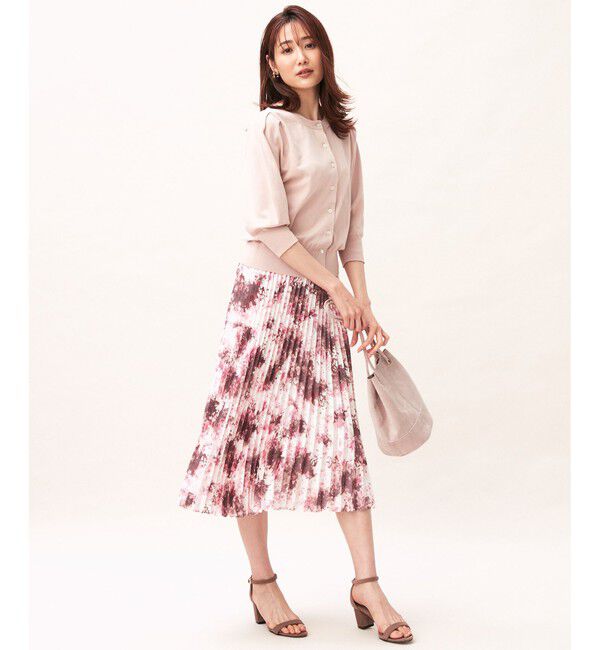 組曲「【洗える】グラデーションフラワー プリーツスカート」|スカート|
