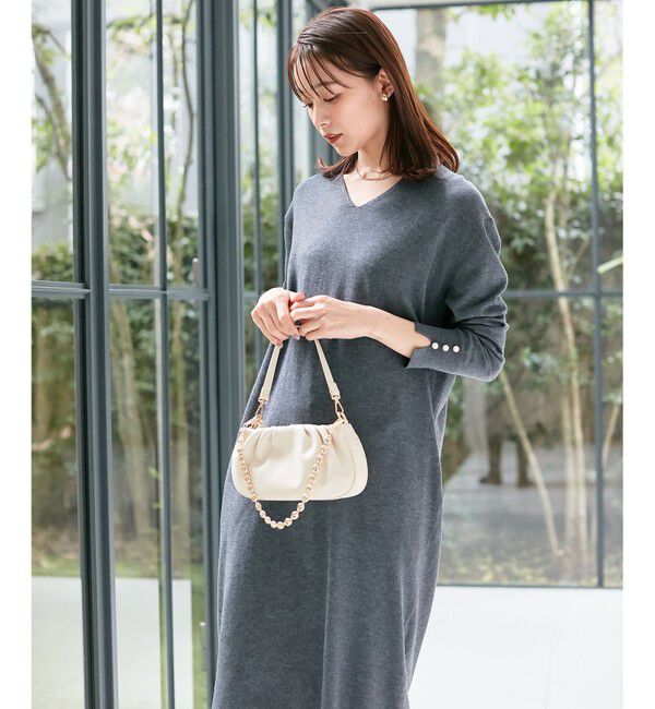 組曲「【洗える】Ｖネックニット ワンピース」|ワンピース|